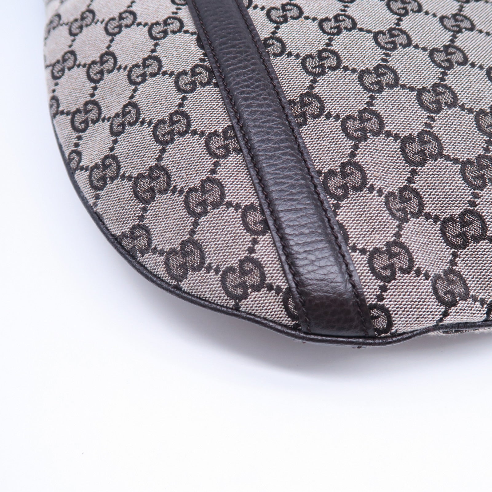 GUCCI 帆布2 Way Shoulder Bag銀扣手挽肩背兩用啡色