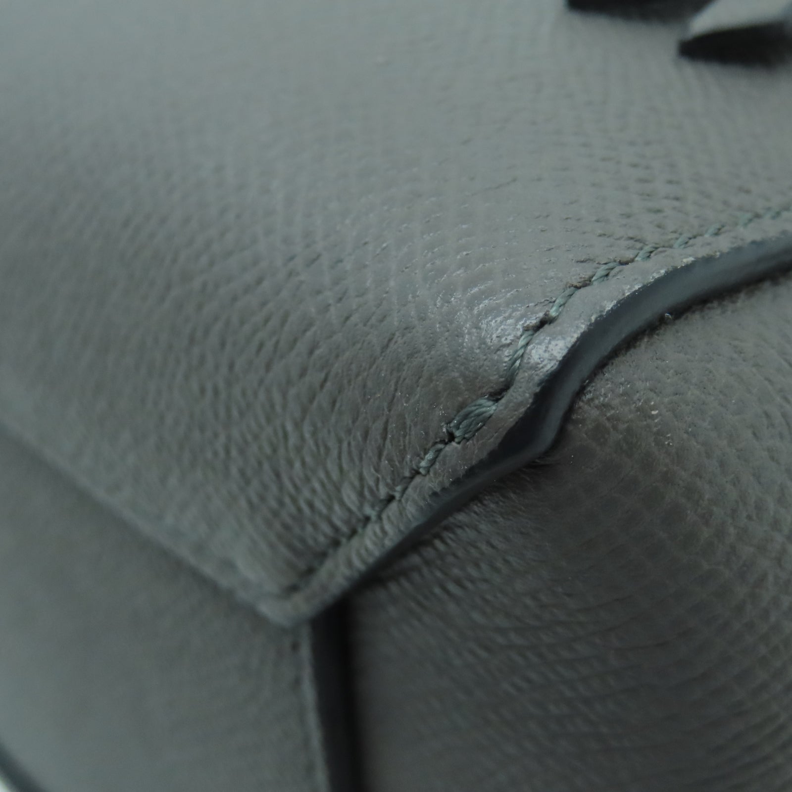 CELINE 牛皮皮革Belt Bag金扣手挽肩背兩用袋灰色