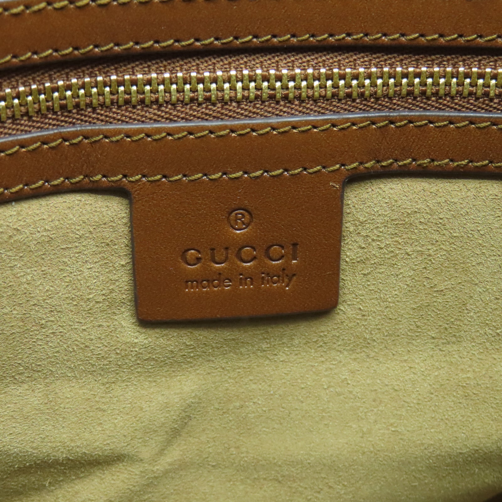 GUCCI 塗層帆布2way Shoulder金扣手挽肩背兩用袋啡色/灰色