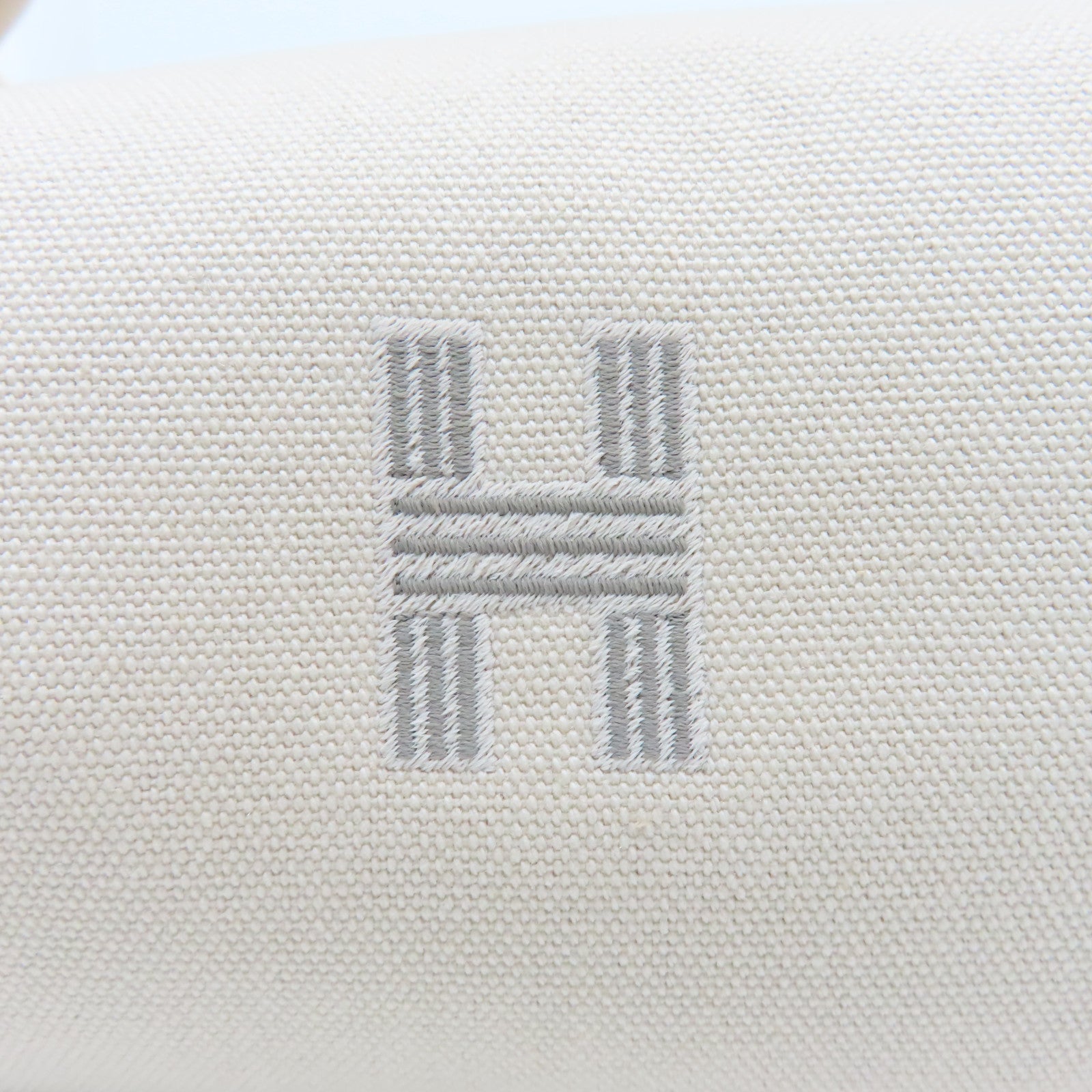 HERMES 帆布Bride a Brac Case銀扣手拿包米色