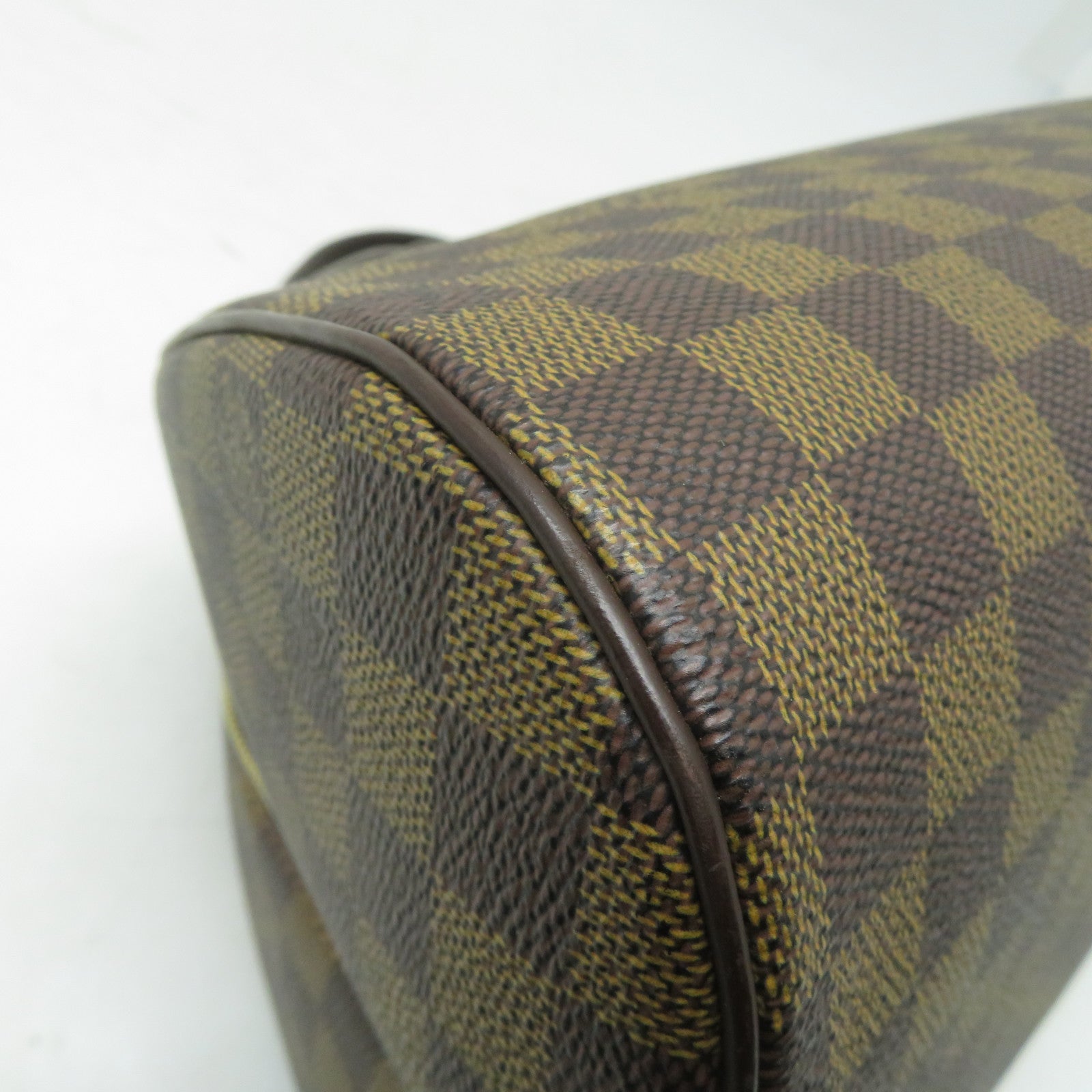 LOUIS VUITTON Damier Ebene Ribera MM金扣手挽袋啡色