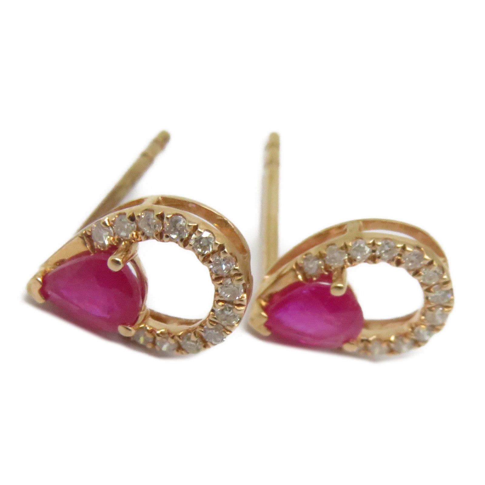 JEWELRY 18K玫瑰金Ruby Earrings 0.65ct紅寶石/0.23ct鑽石耳環