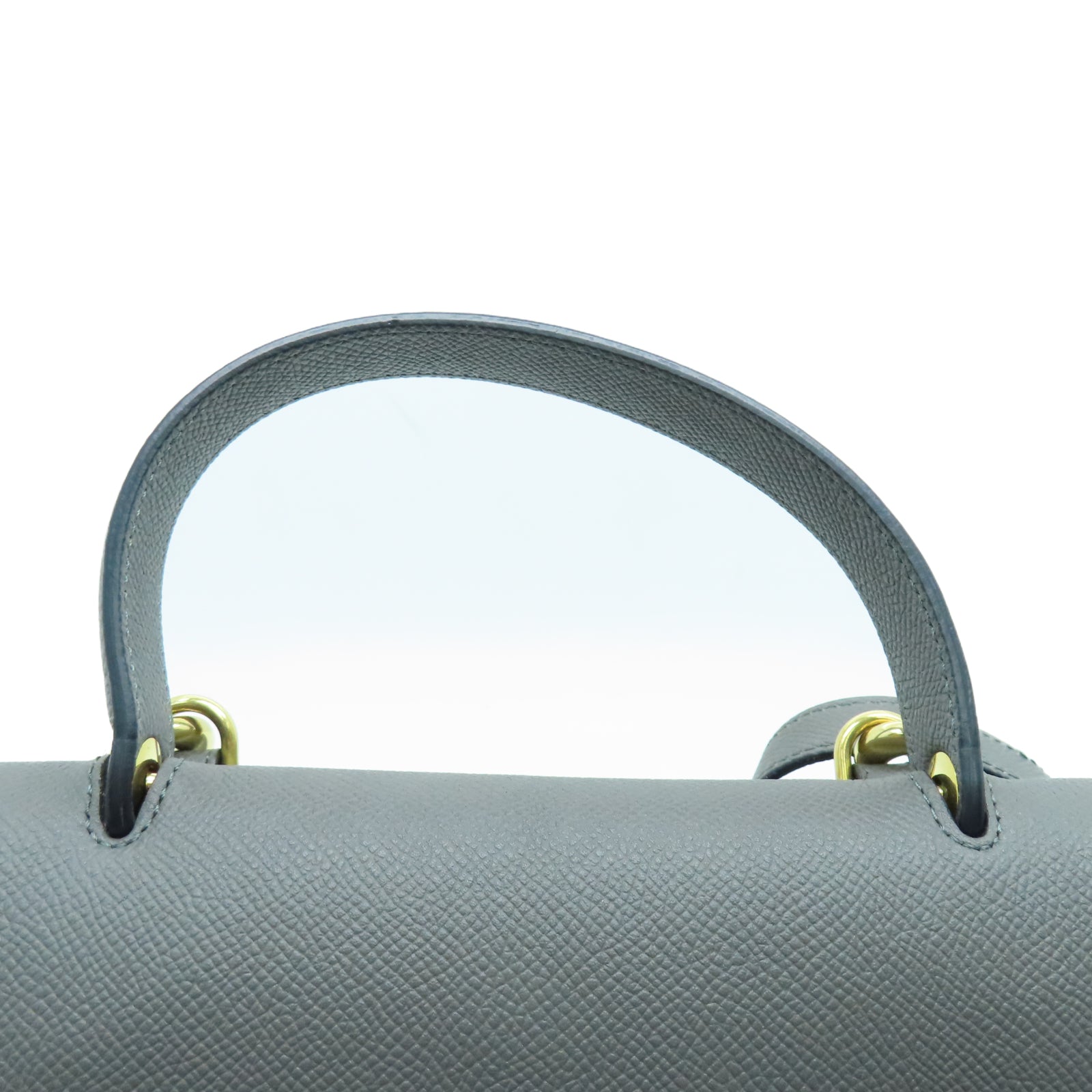 CELINE 牛皮皮革Belt Bag金扣手挽肩背兩用袋灰色