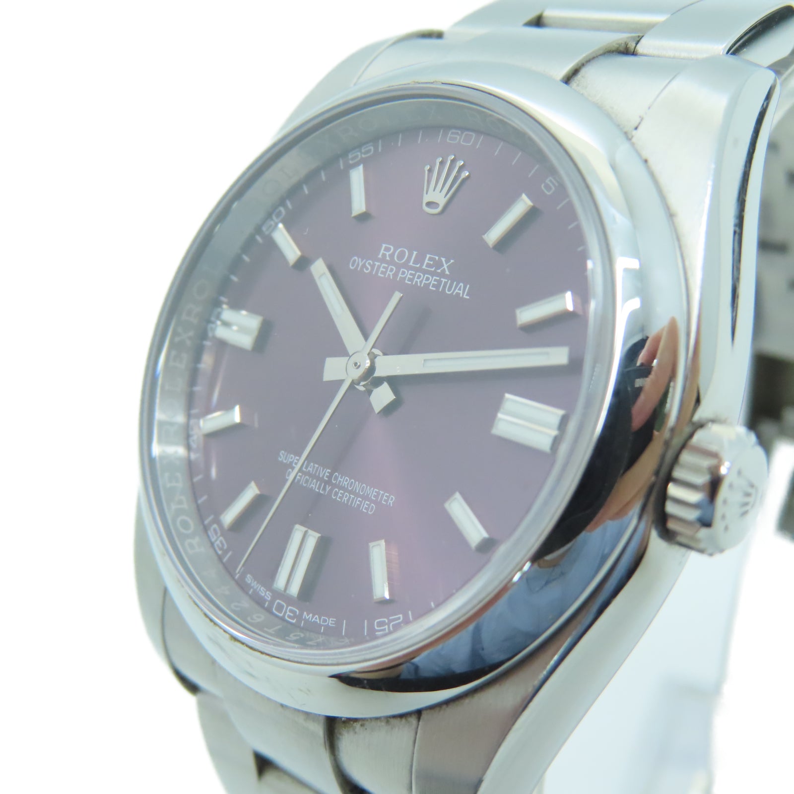 ROLEX Oyster Perpetual不锈钢手表自动机芯紫色