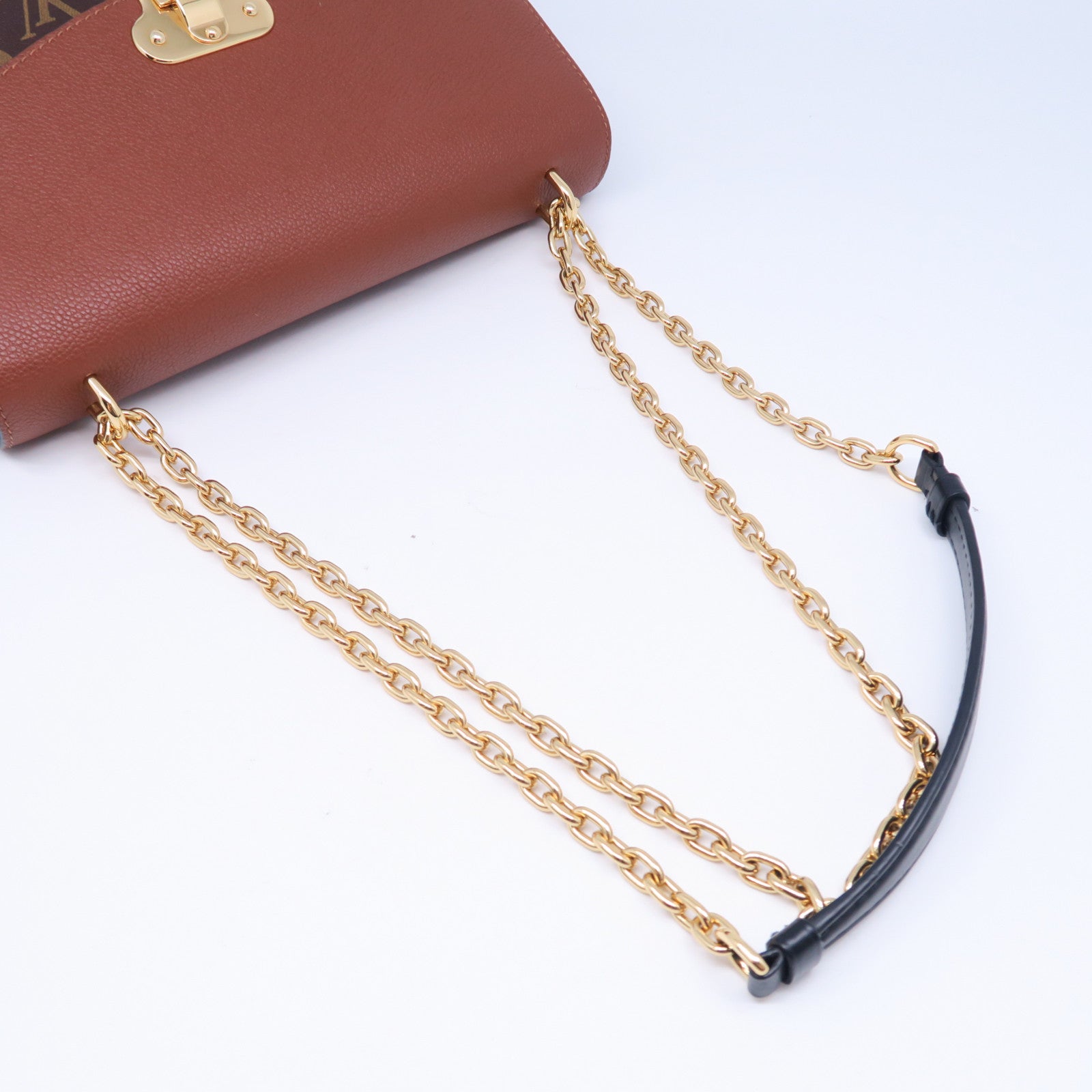 LOUIS VUITTON 【激減優惠】Monogram Saint Placide金扣鏈帶肩背袋啡色