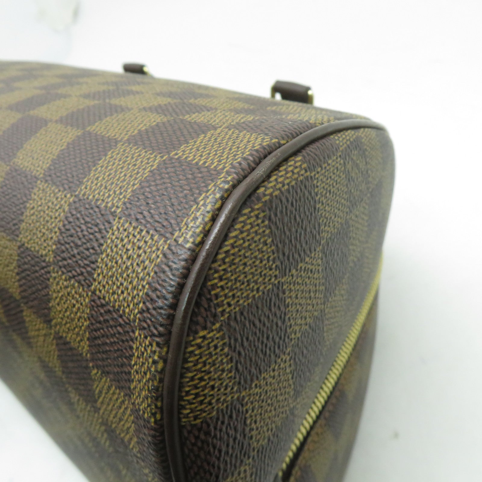 LOUIS VUITTON Damier Ebene Ribera MM金扣手挽袋啡色