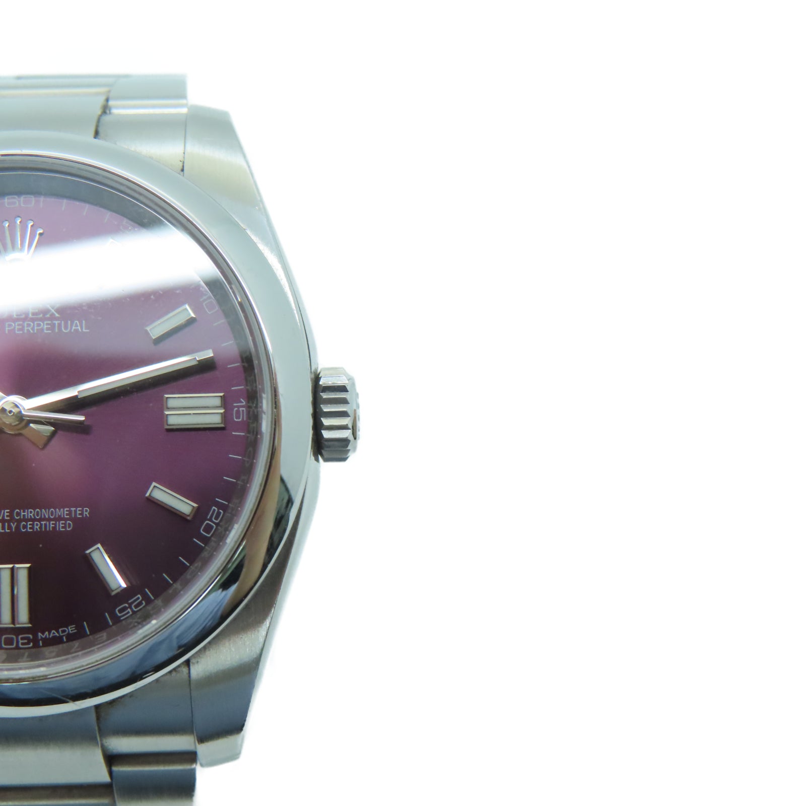 ROLEX Oyster Perpetual不锈钢手表自动机芯紫色