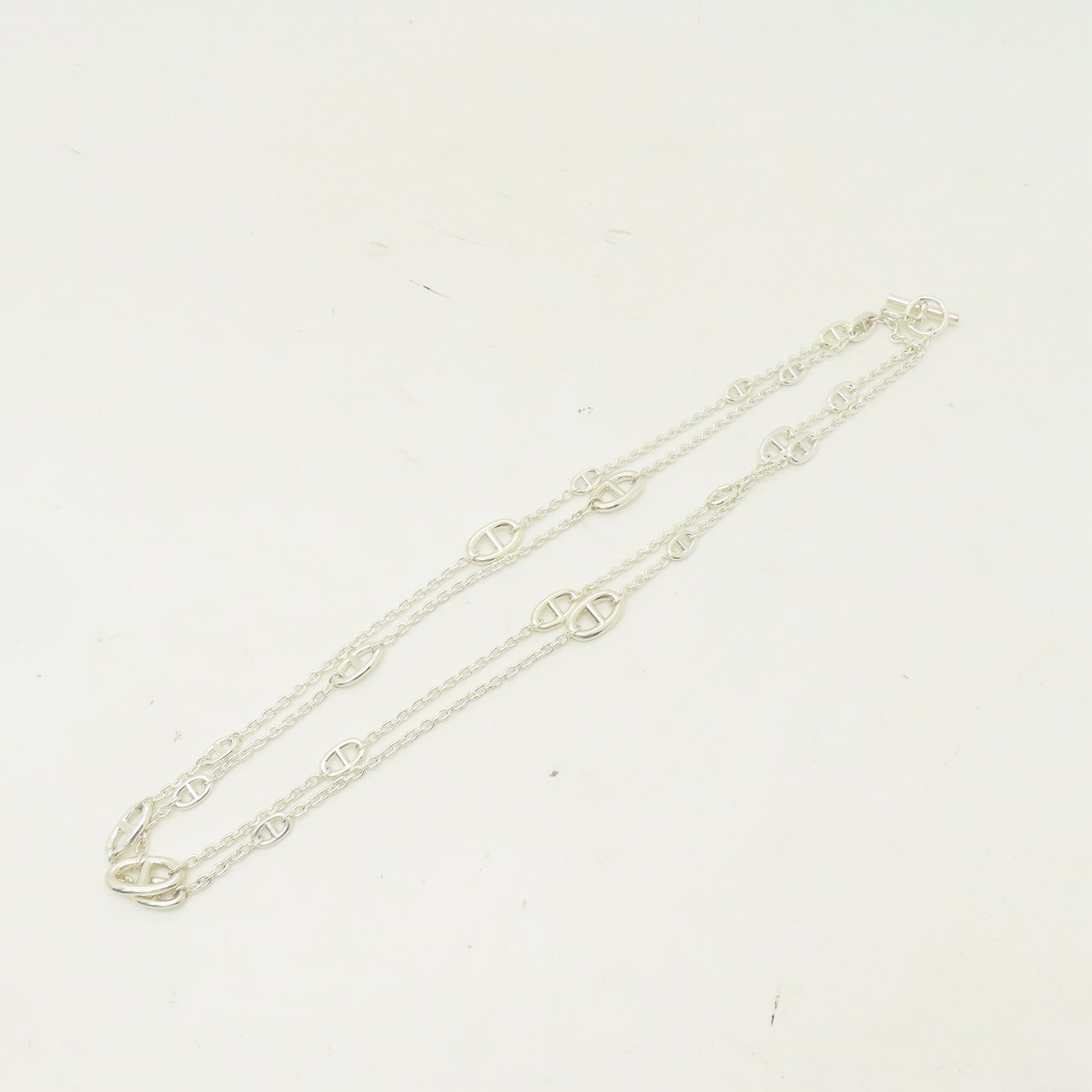 HERMES 【激減優惠】925純銀Farandde項鍊#160cm