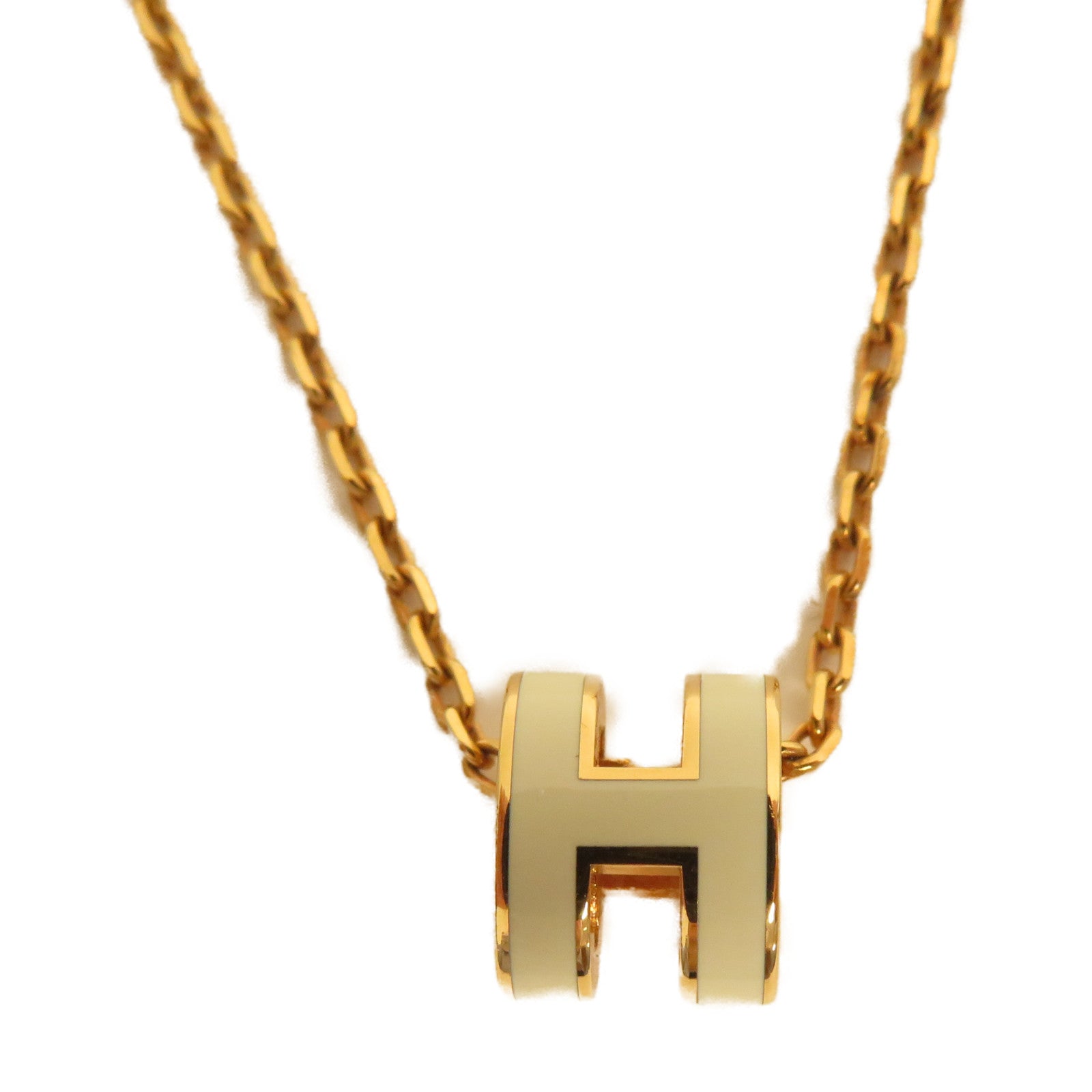 HERMES 金屬Pop H項鍊白色