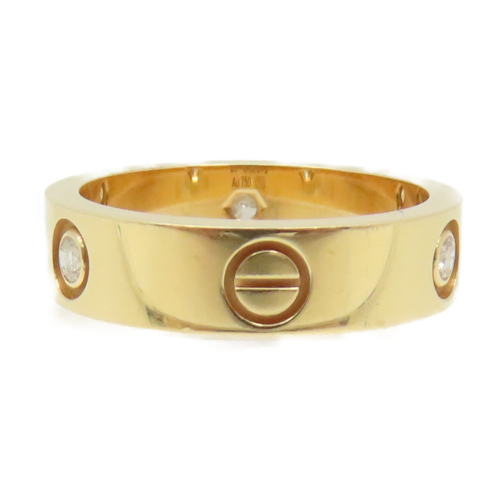 CARTIER 18K玫瑰金3 Diamond Love Ring鑽石戒指#60