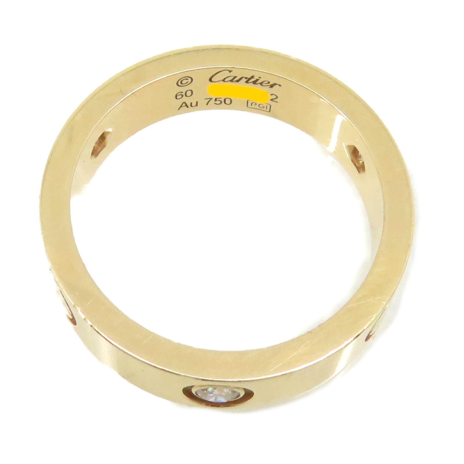 CARTIER 18K玫瑰金3 Diamond Love Ring鑽石戒指#60