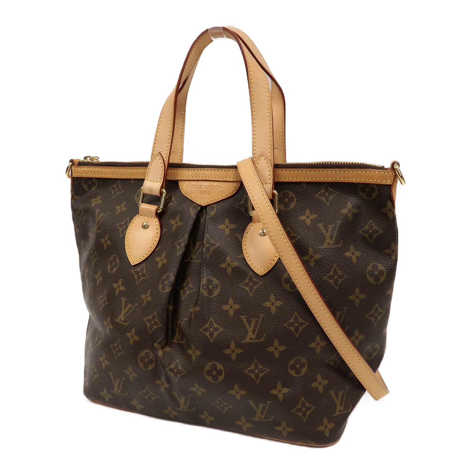 LOUIS VUITTON Monogram Palermo PM金扣手挽肩背兩用袋啡色