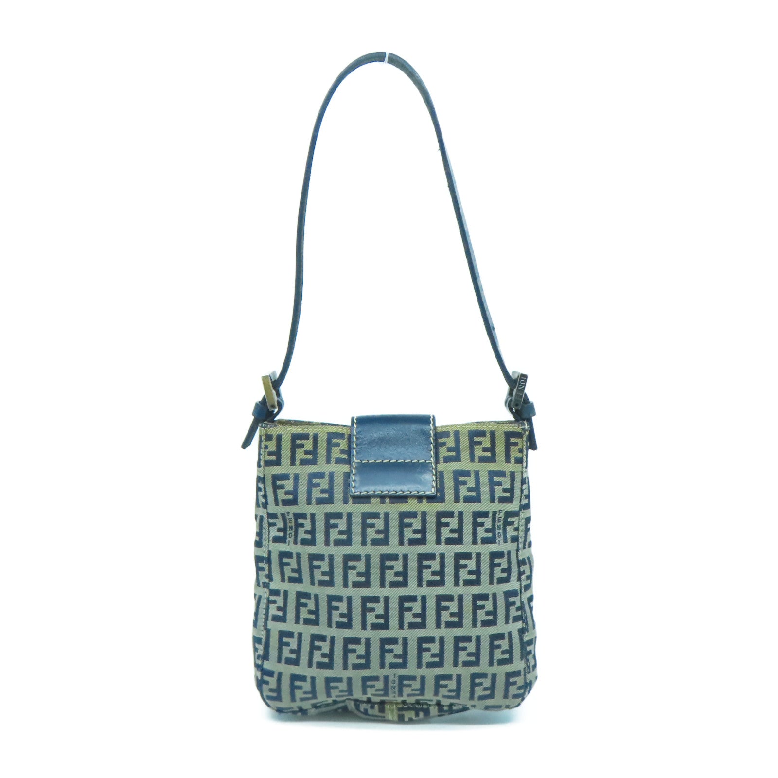 FENDI 帆布Vintage Hand Bag銀扣手挽袋藍色