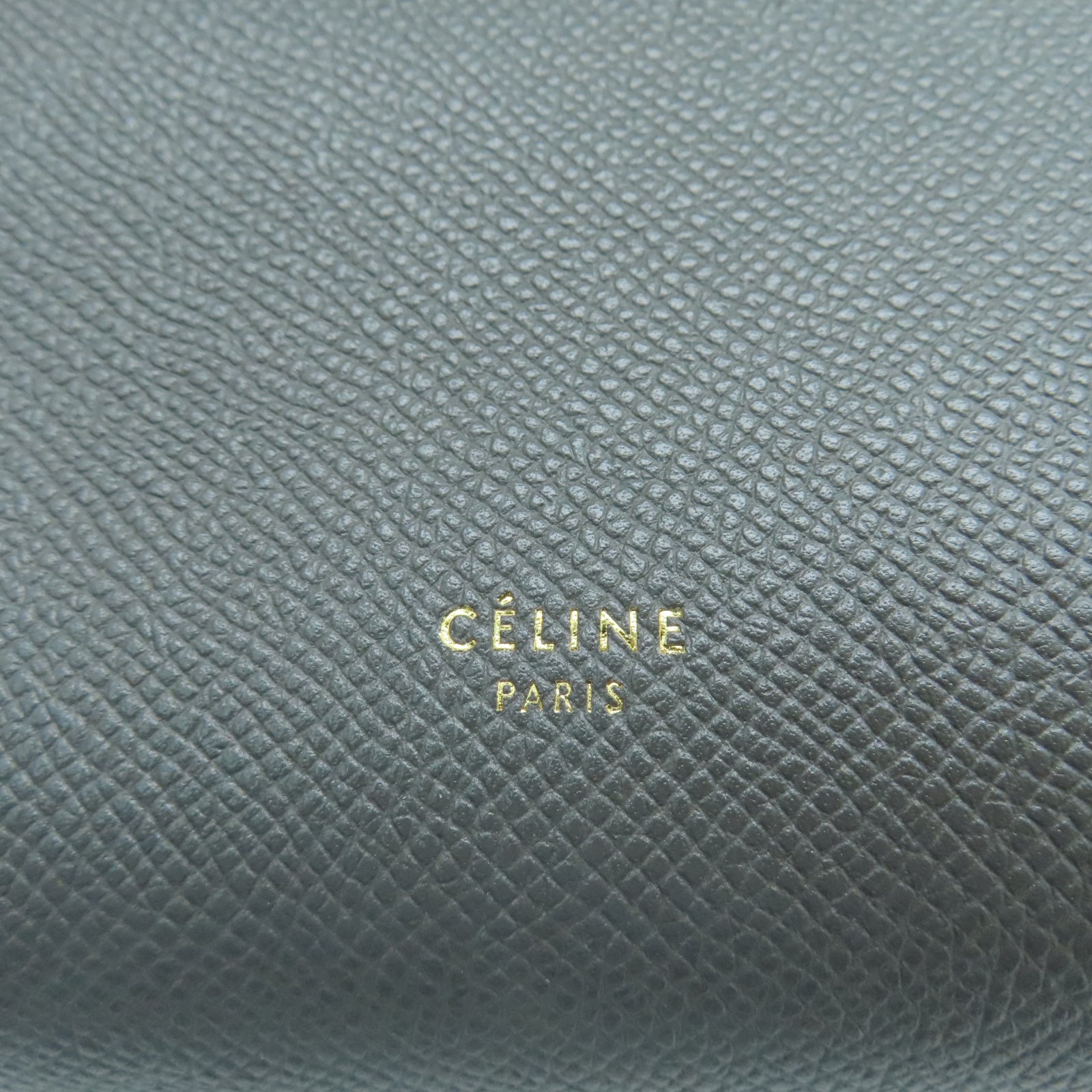 CELINE 牛皮皮革Belt Bag金扣手挽肩背兩用袋灰色