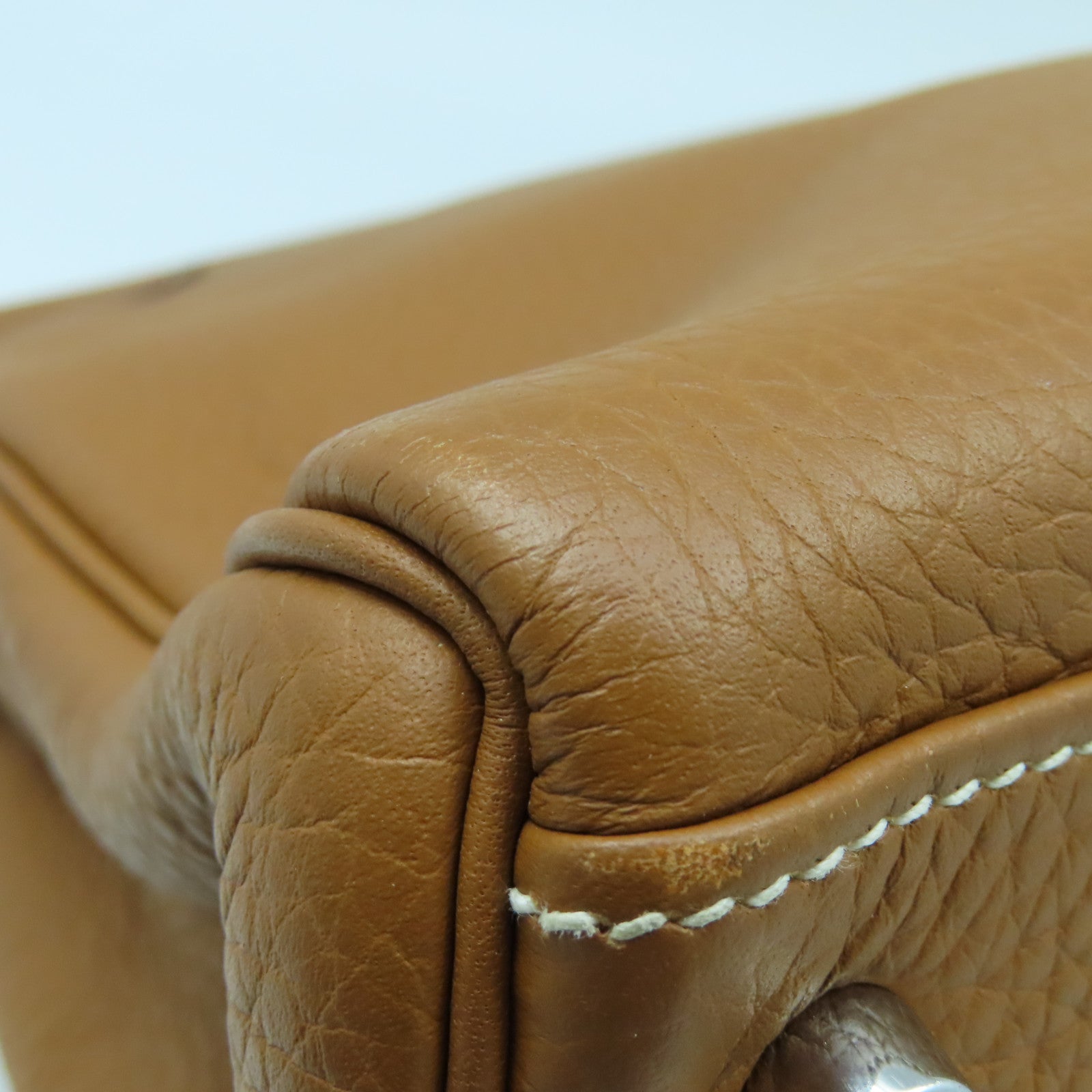 HERMES Clemence皮革Kelly 35銀扣手挽肩背兩用袋經典駝色