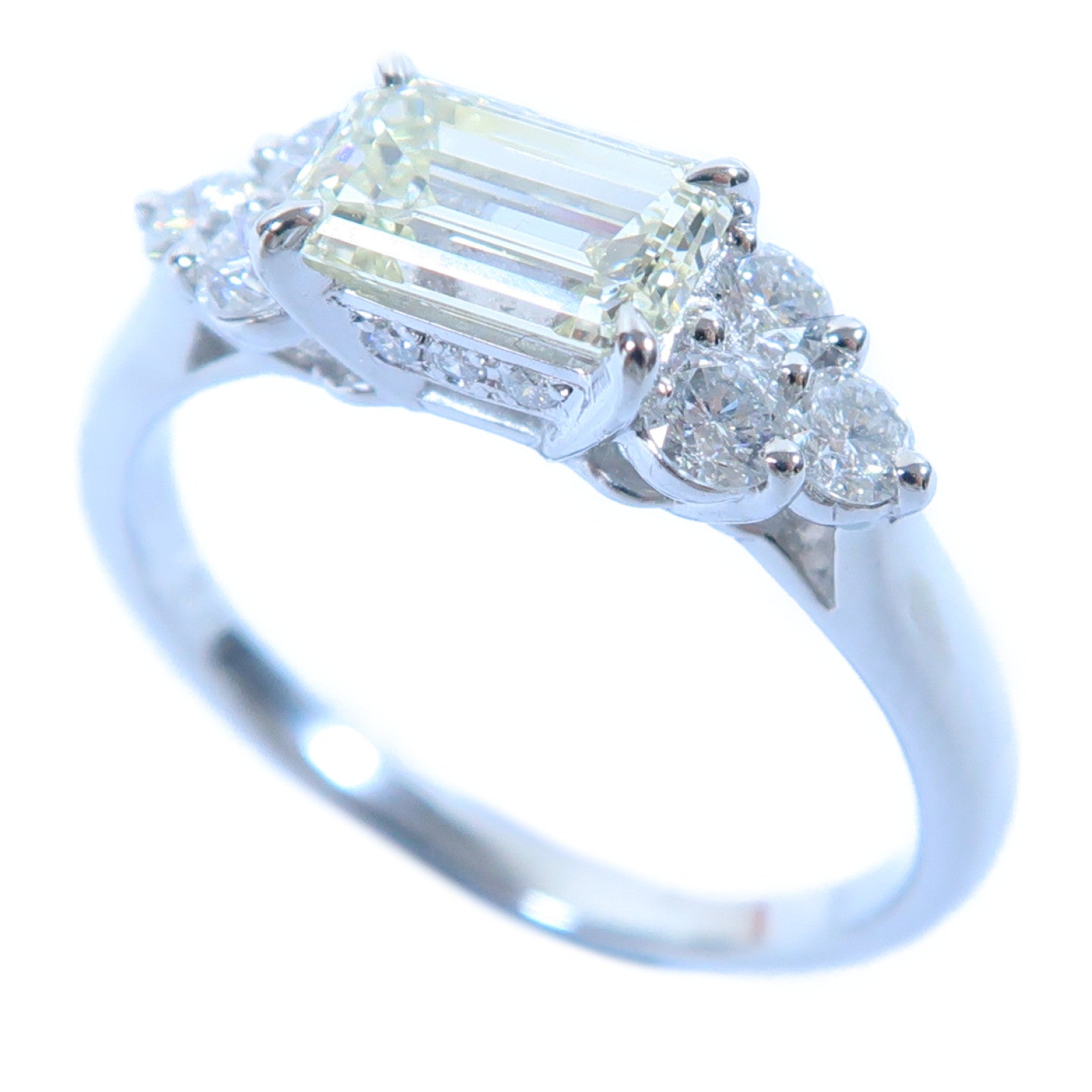 JEWELRY PT900鉑金Diamond Ring 1.164ct/0.50ct鑽石戒指US#8.5