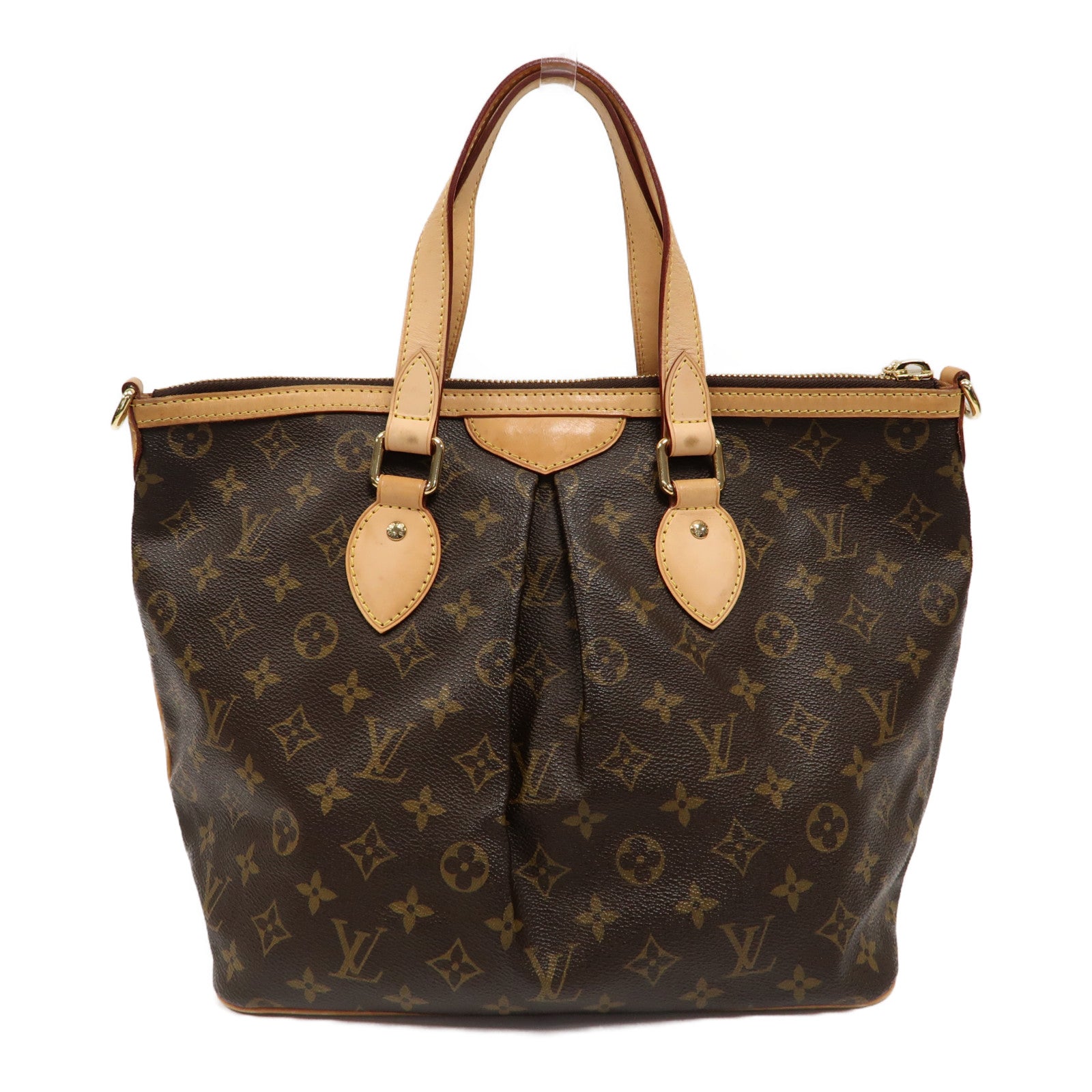 LOUIS VUITTON Monogram Palermo PM金扣手挽肩背兩用袋啡色