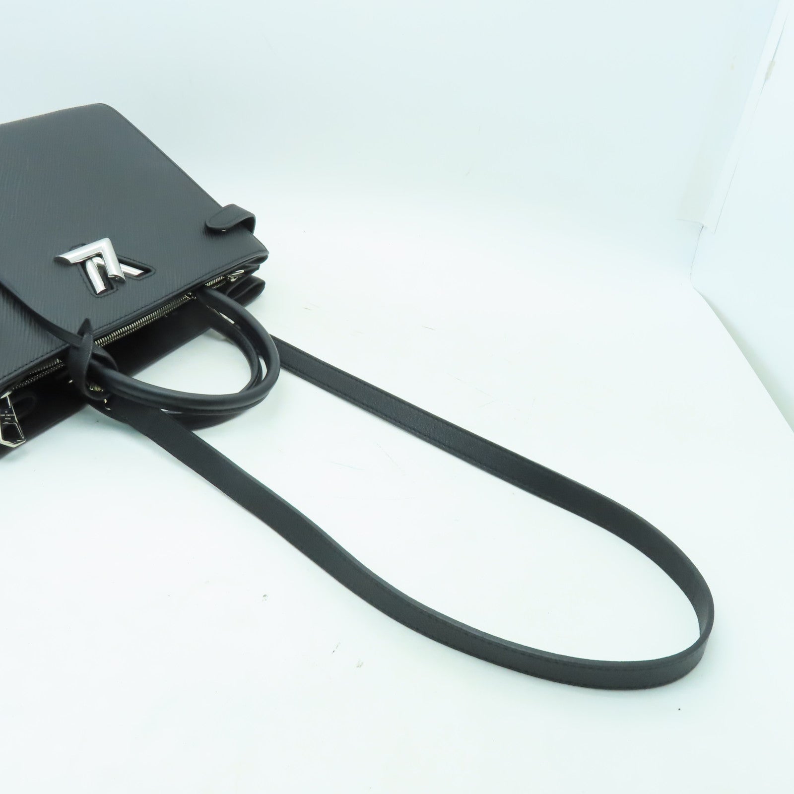 LOUIS VUITTON Epi Twist Tote銀扣手挽肩背兩用袋黑色