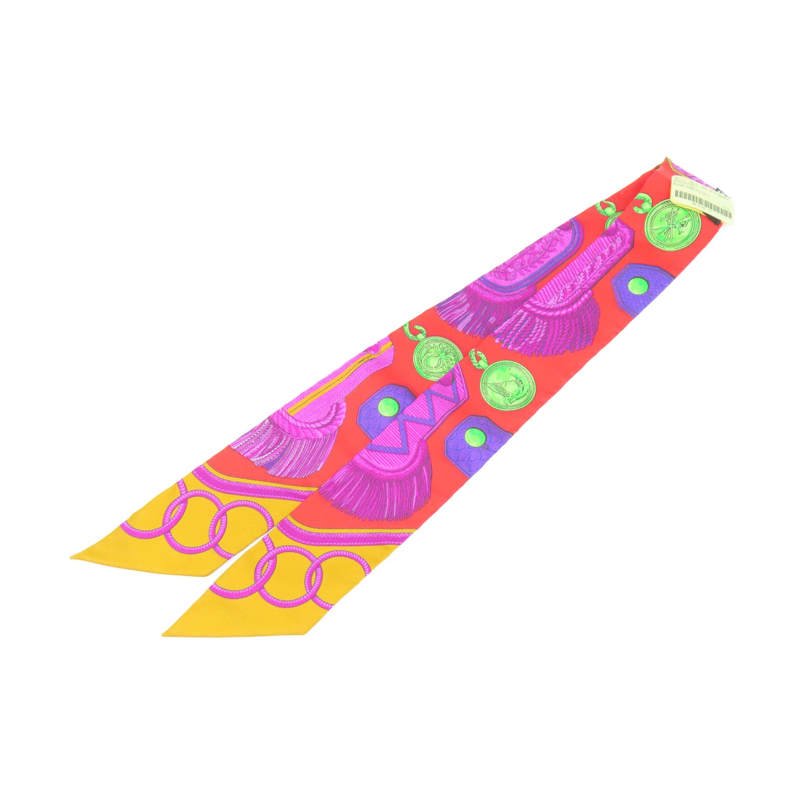 HERMES 【激減優惠】絲質Twilly絲巾紅色/桃紅色
