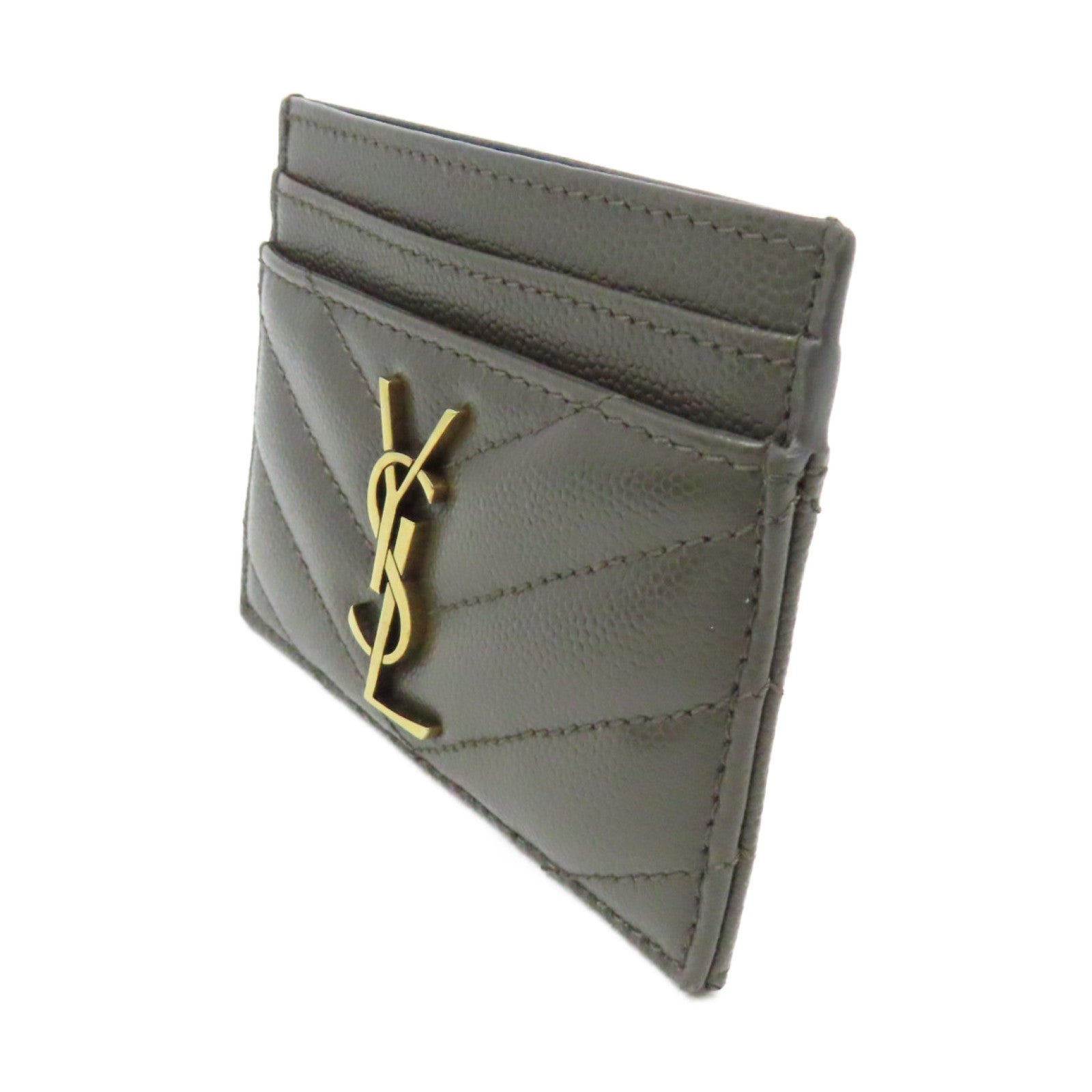 SAINT LAURENT 牛皮皮革Card Case卡片套碳灰色