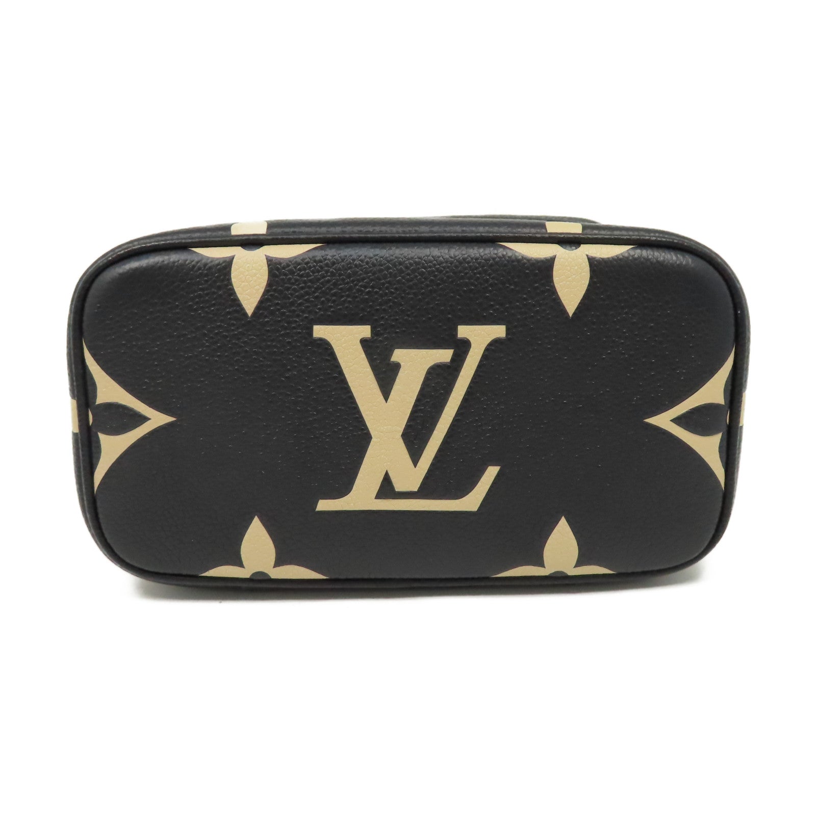 LOUIS VUITTON Monogram Empreinte Vanity PM金扣手挽肩背兩用袋黑色/米色