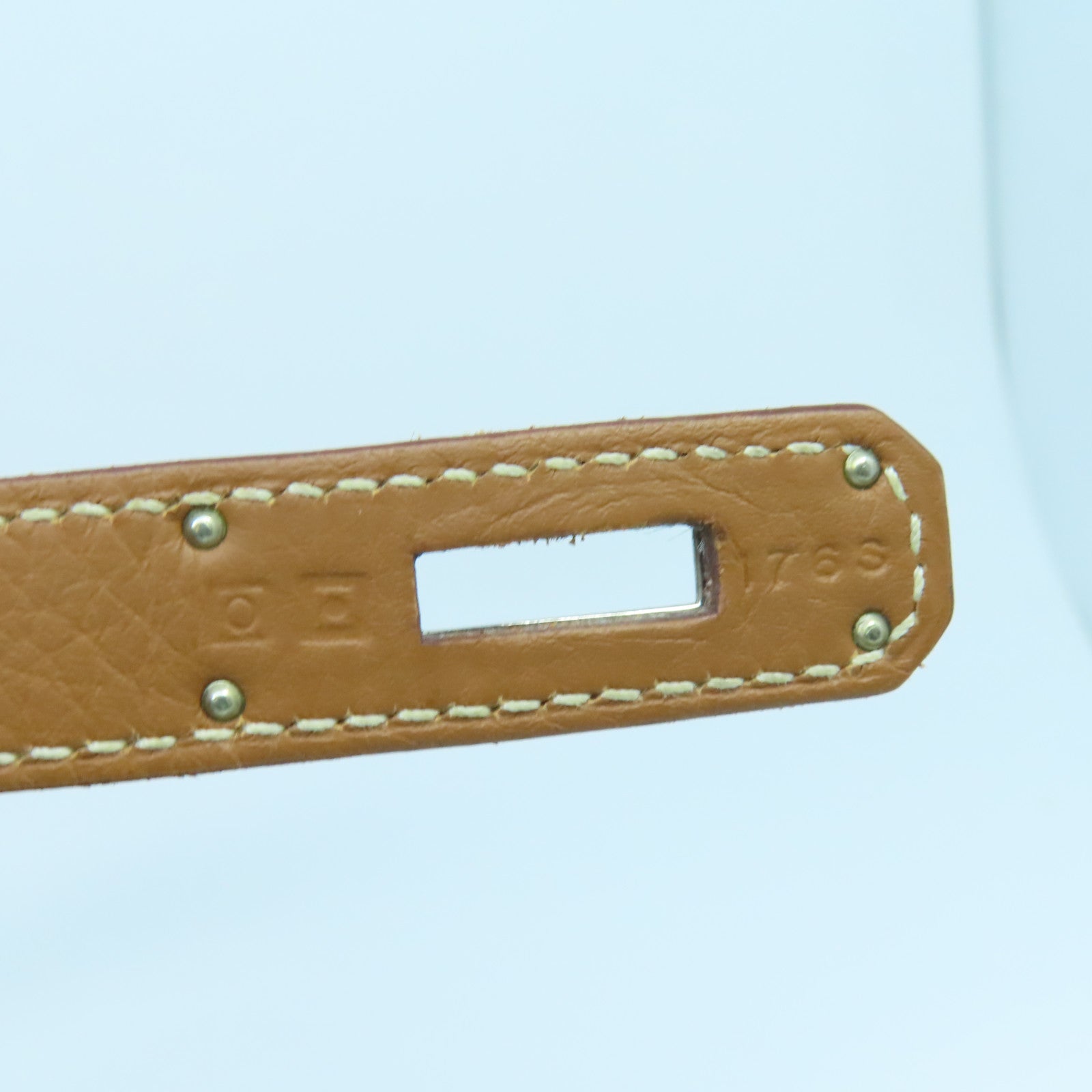 HERMES Clemence皮革Kelly 35銀扣手挽肩背兩用袋經典駝色
