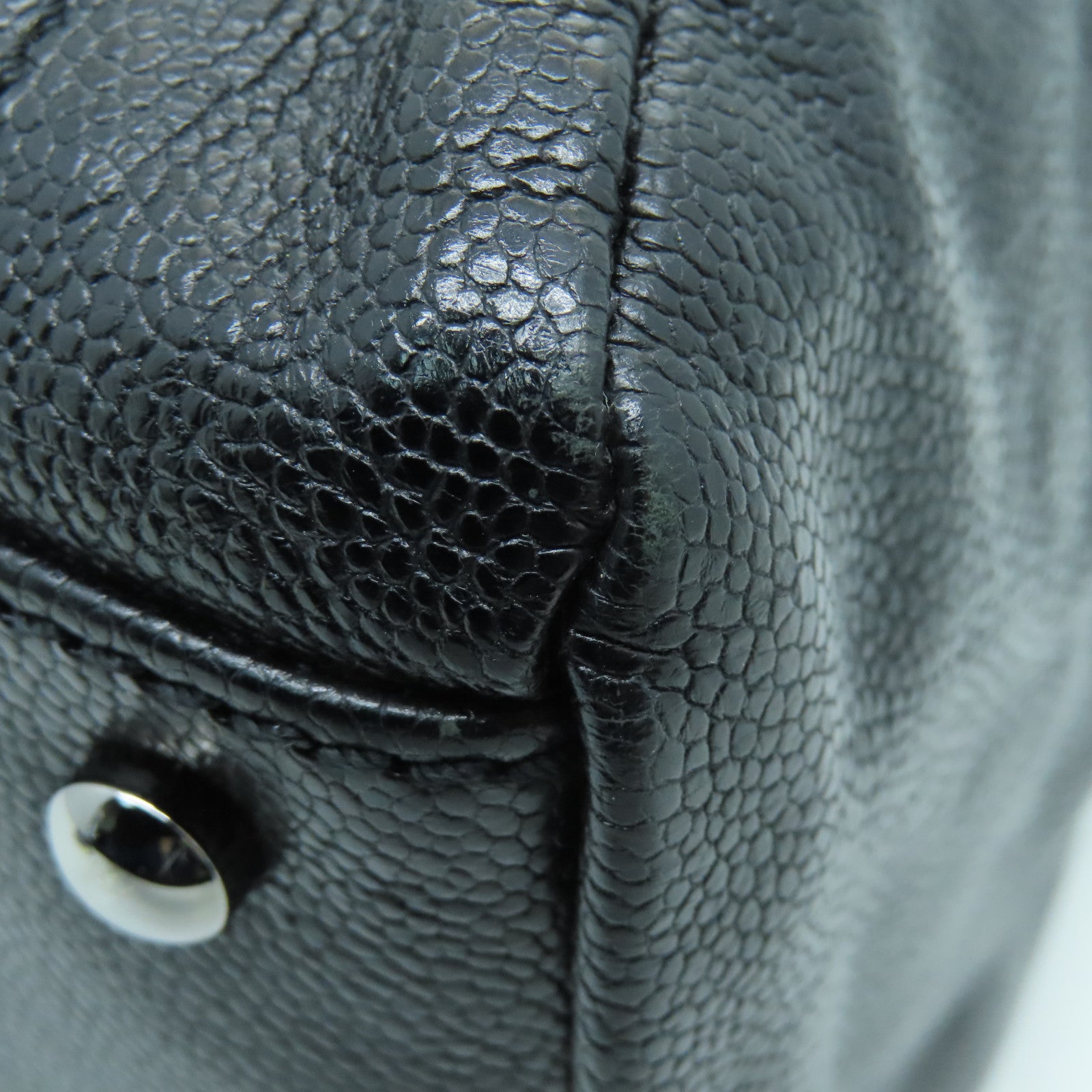 CHANEL 皮革Chain Shoulder銀扣鏈帶肩背袋黑色