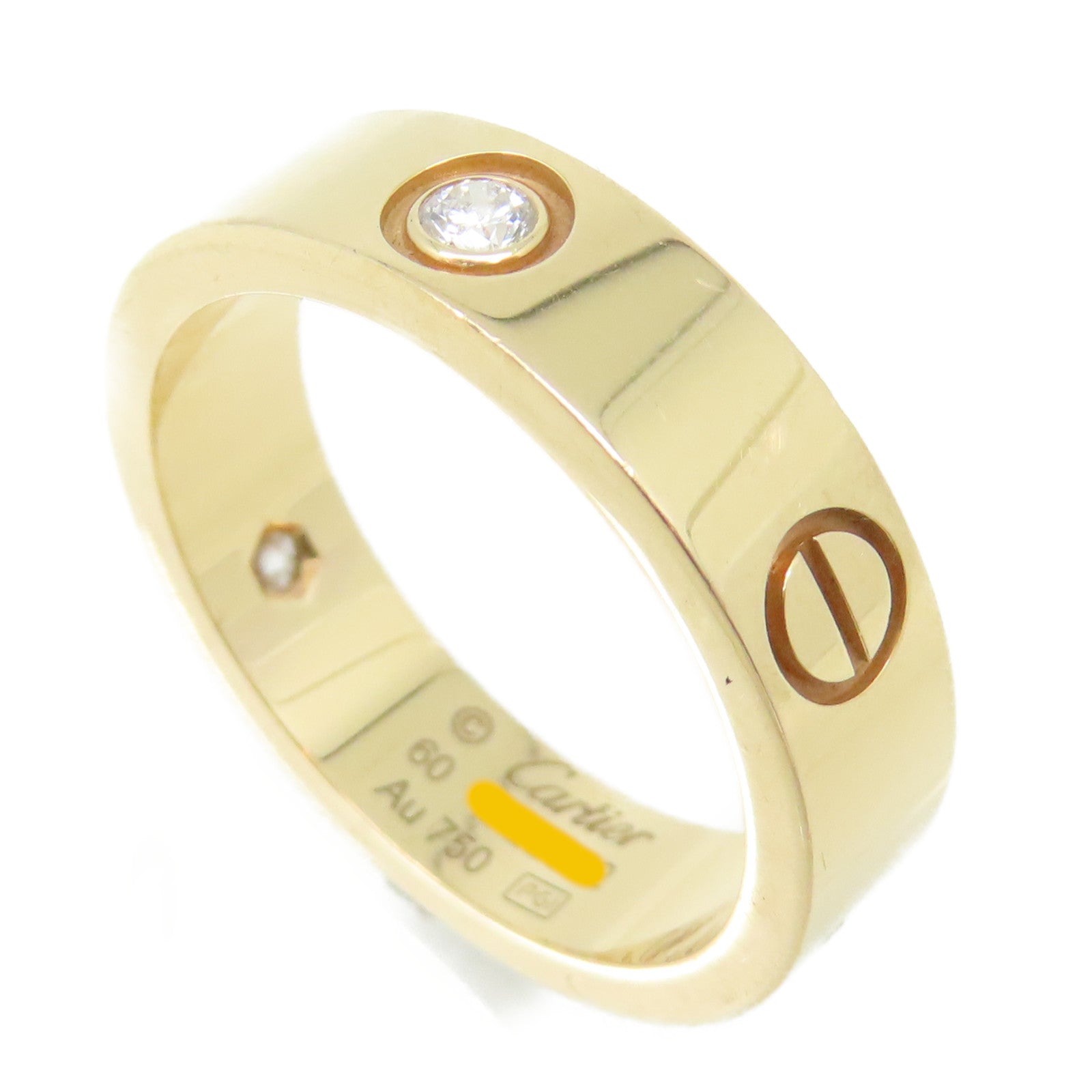 CARTIER 18K玫瑰金3 Diamond Love Ring鑽石戒指#60