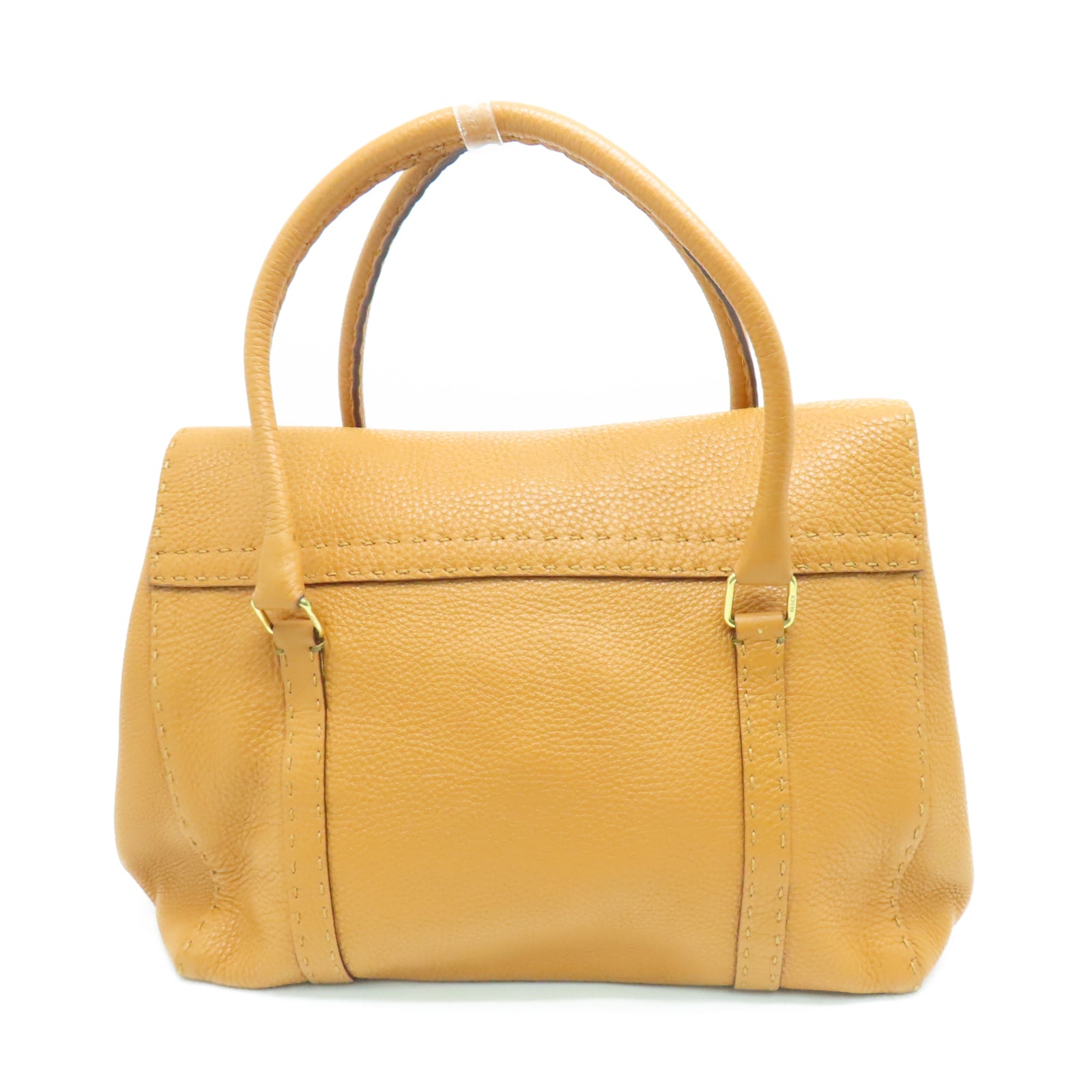 FENDI 【激減優惠】牛皮皮革Selleria Linda金扣肩背袋橙色