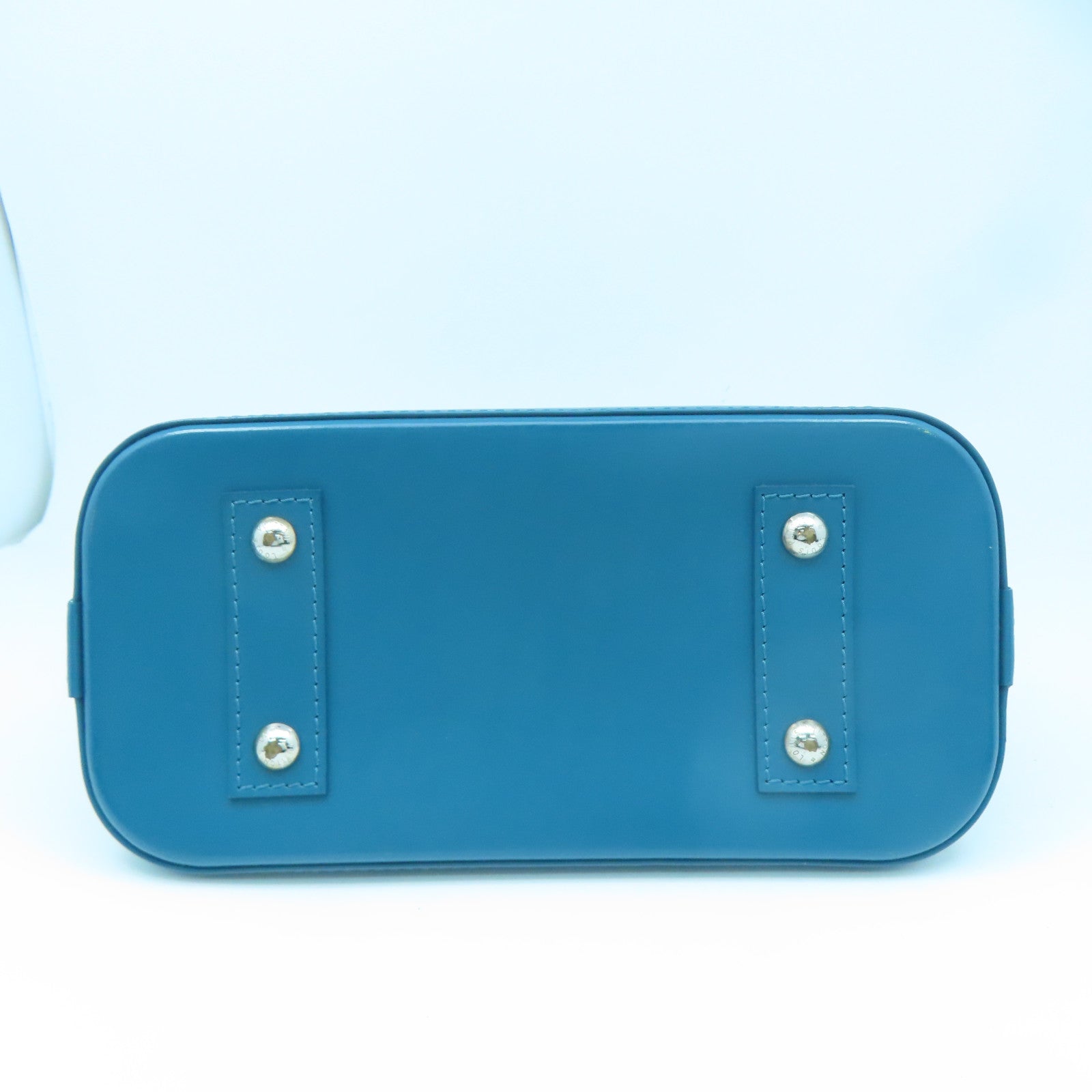 LOUIS VUITTON Epi Alma BB Silver Buckle Handle Shoulder Backpack Blue