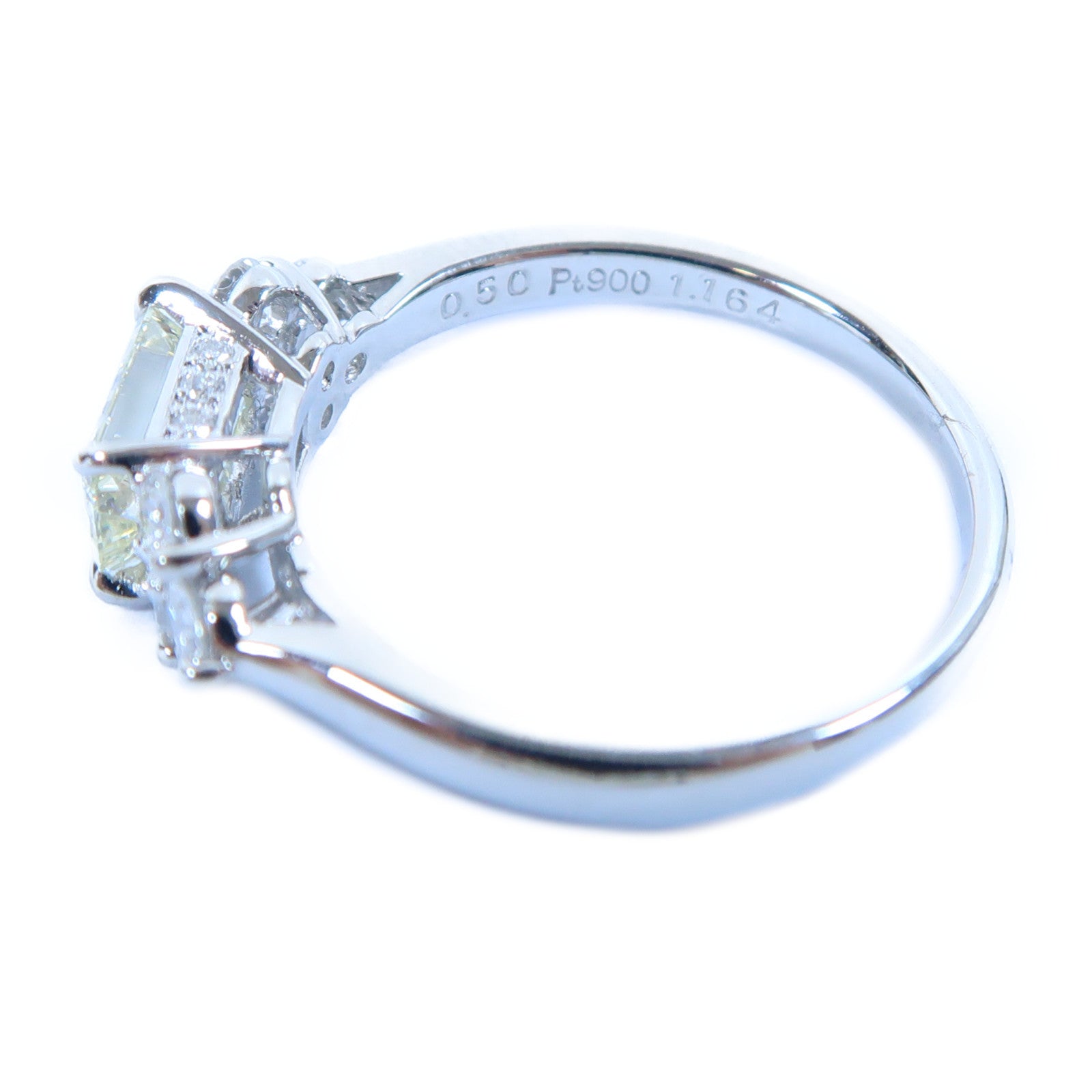 JEWELRY PT900鉑金Diamond Ring 1.164ct/0.50ct鑽石戒指US#8.5