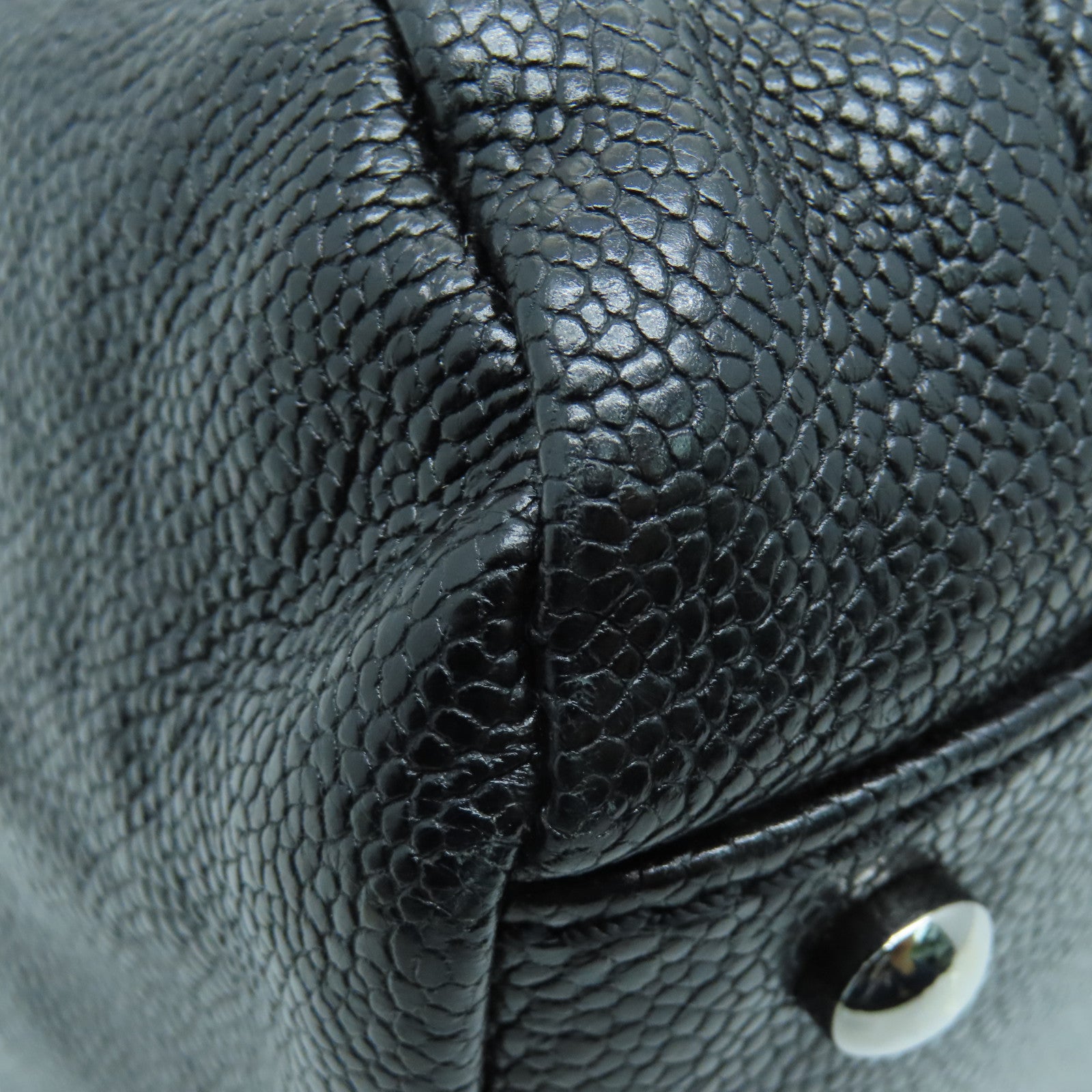 CHANEL 皮革Chain Shoulder銀扣鏈帶肩背袋黑色