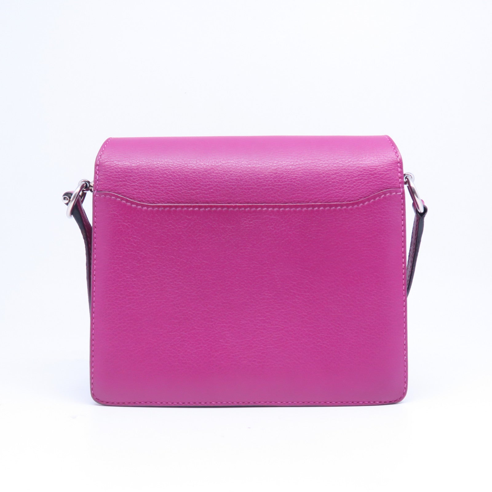 HERMES Evercolor皮革Mini Roulis銀扣肩背袋紫色