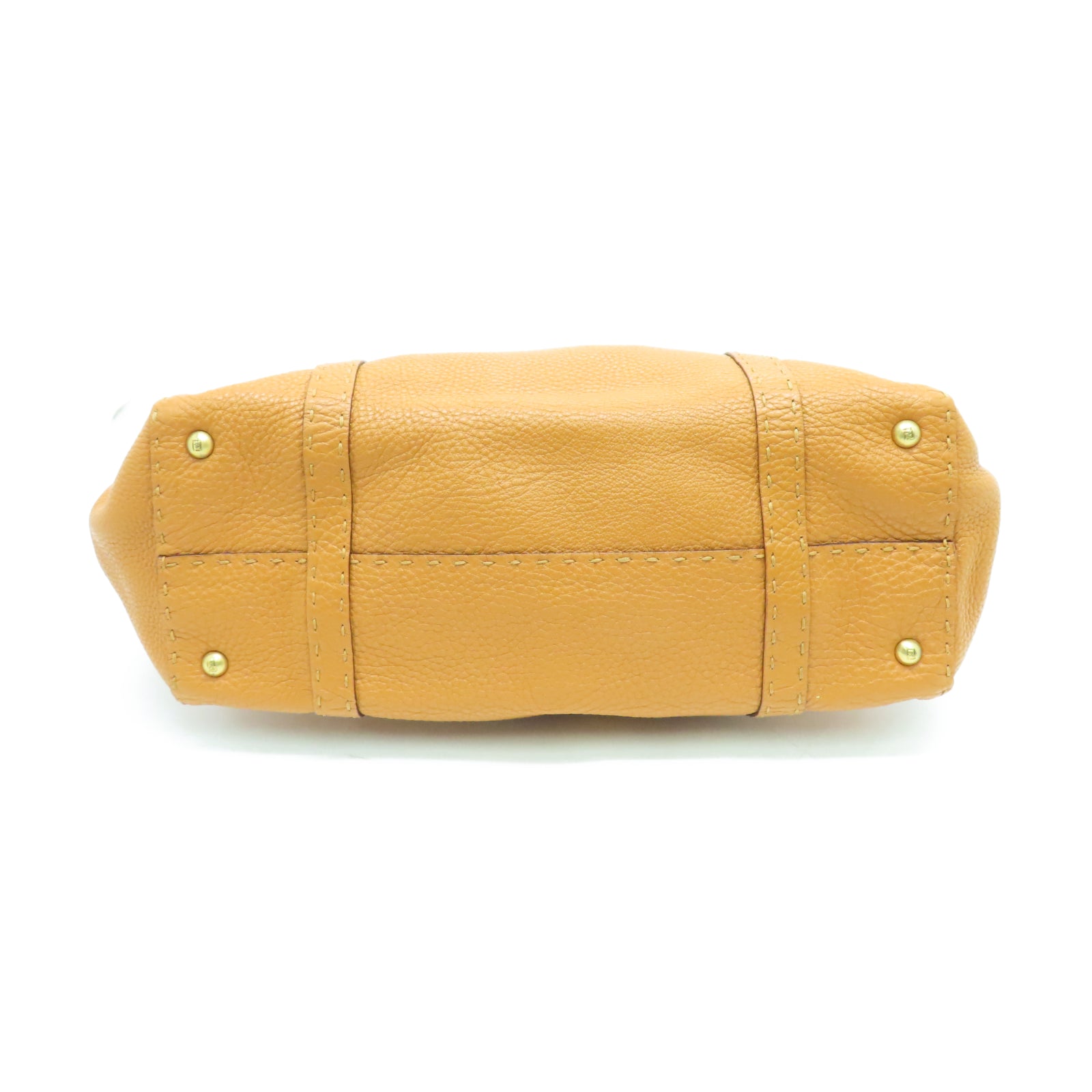 FENDI 【激減優惠】牛皮皮革Selleria Linda金扣肩背袋橙色
