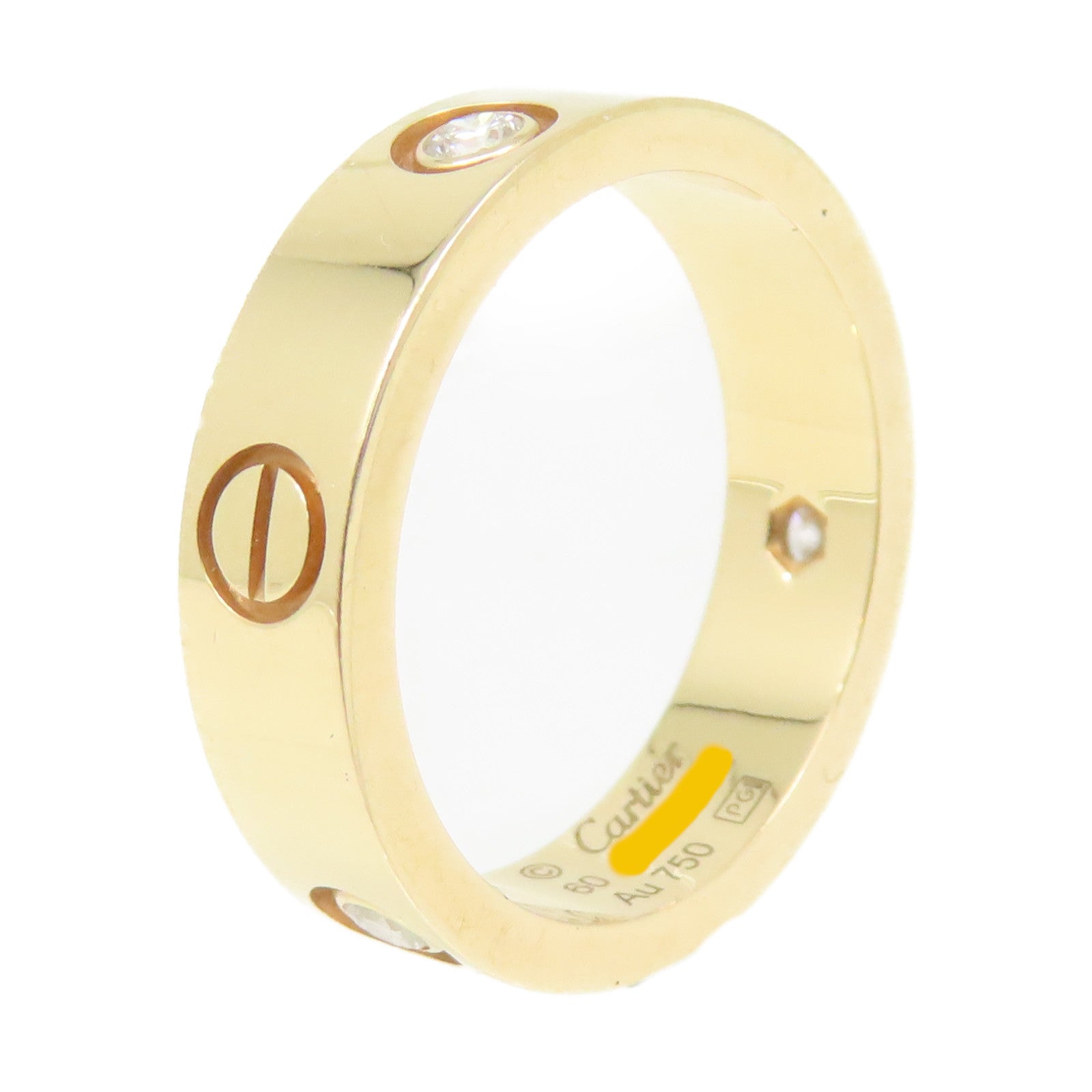 CARTIER 18K玫瑰金3 Diamond Love Ring鑽石戒指#60