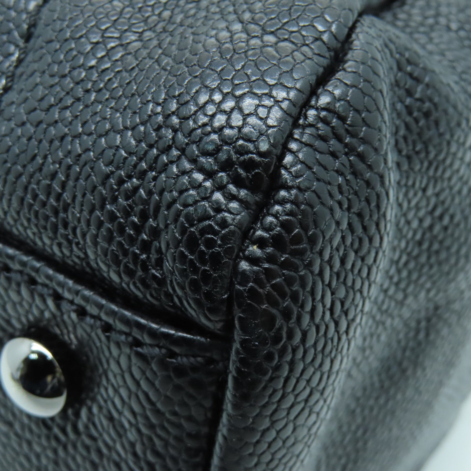 CHANEL 皮革Chain Shoulder銀扣鏈帶肩背袋黑色