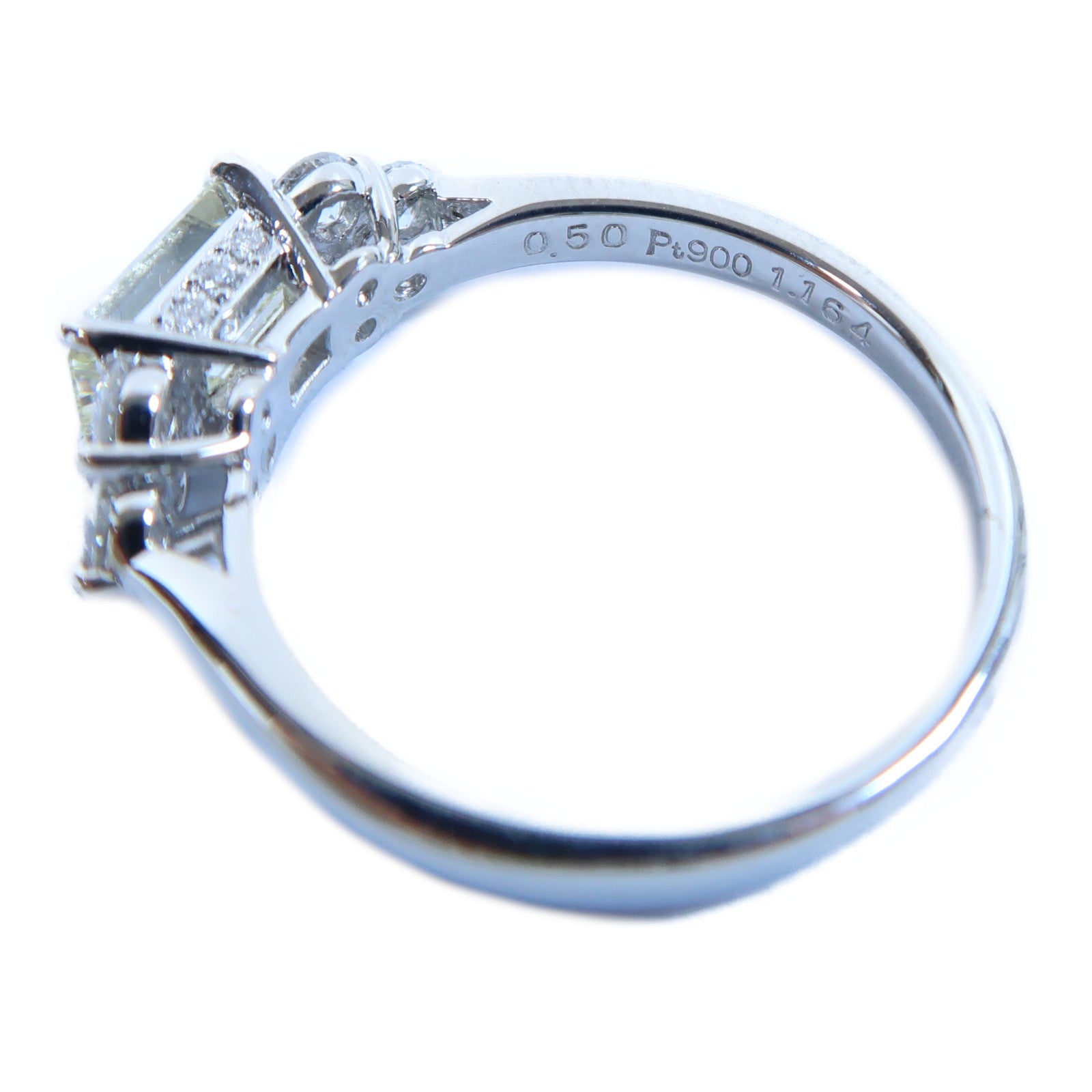 JEWELRY PT900鉑金Diamond Ring 1.164ct/0.50ct鑽石戒指US#8.5