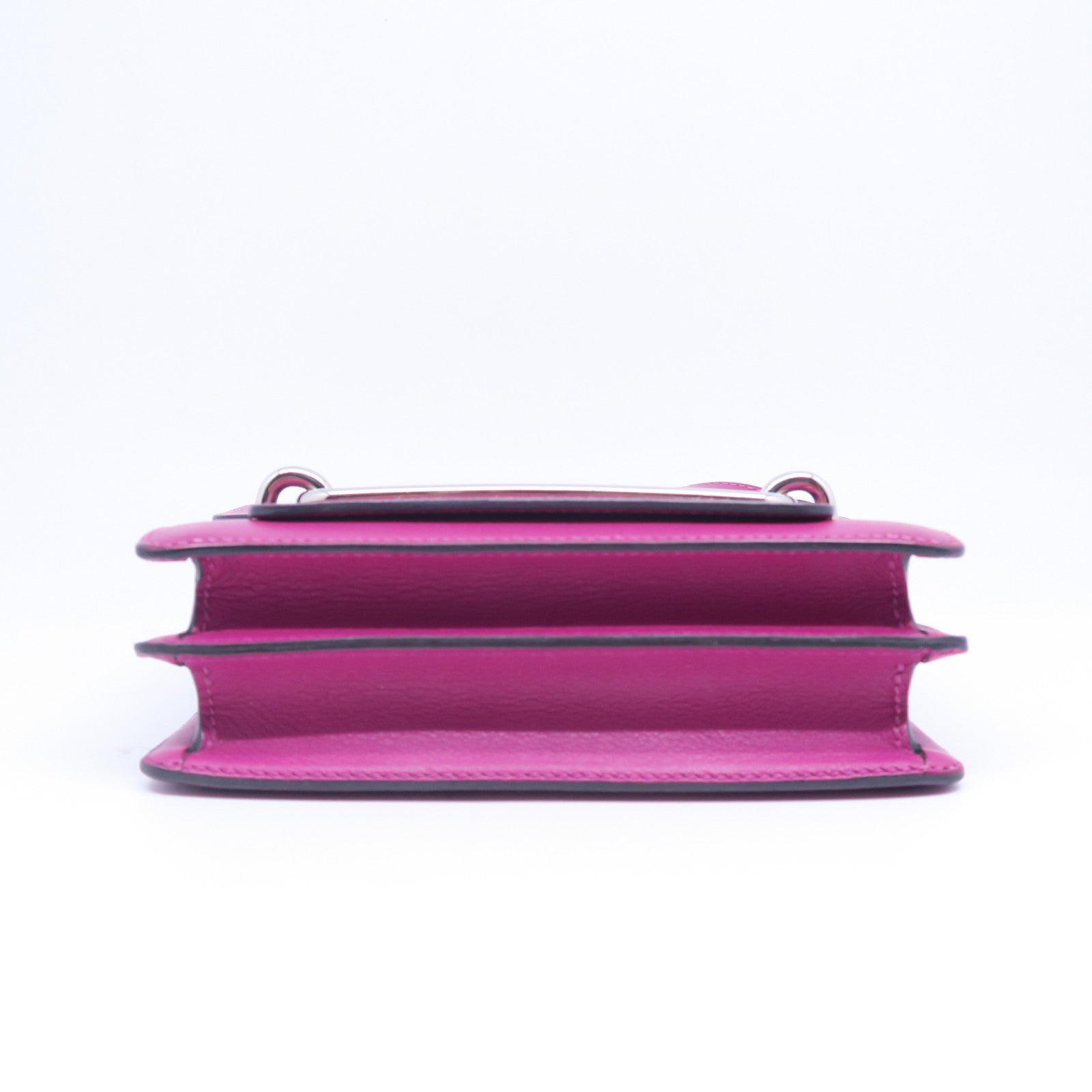 HERMES Evercolor皮革Mini Roulis銀扣肩背袋紫色