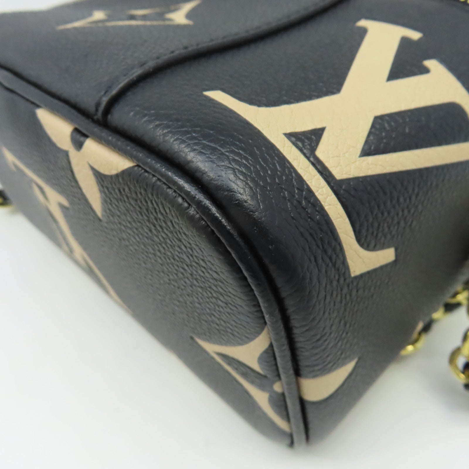 LOUIS VUITTON Monogram Empreinte Vanity PM金扣手挽肩背兩用袋黑色/米色