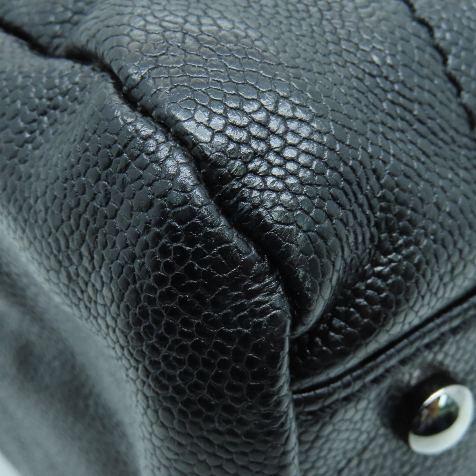 CHANEL 皮革Chain Shoulder銀扣鏈帶肩背袋黑色