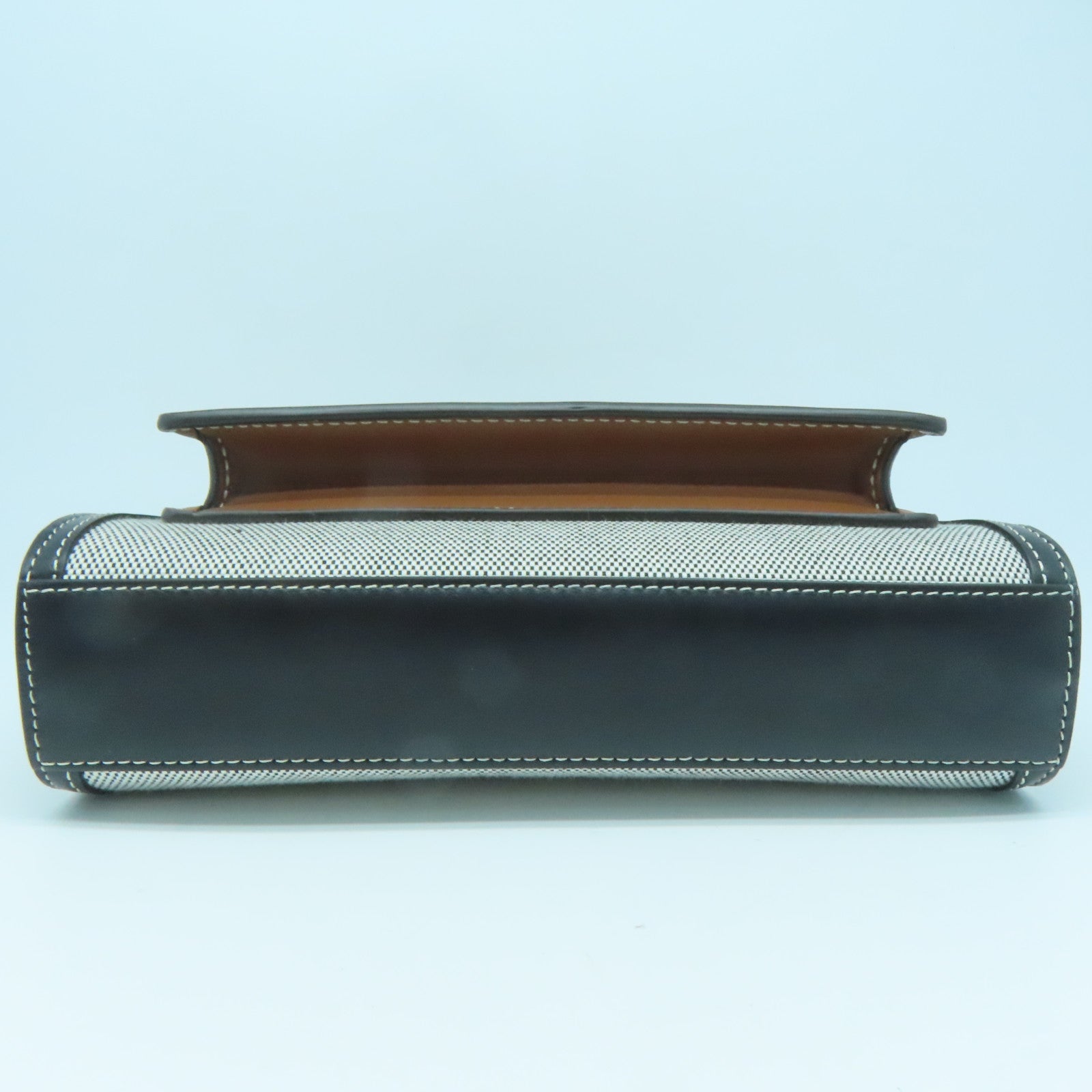 BURBERRY 牛皮皮革/帆布Mini Tri-Tone Pocket金扣手挽肩背兩用袋灰色黑色