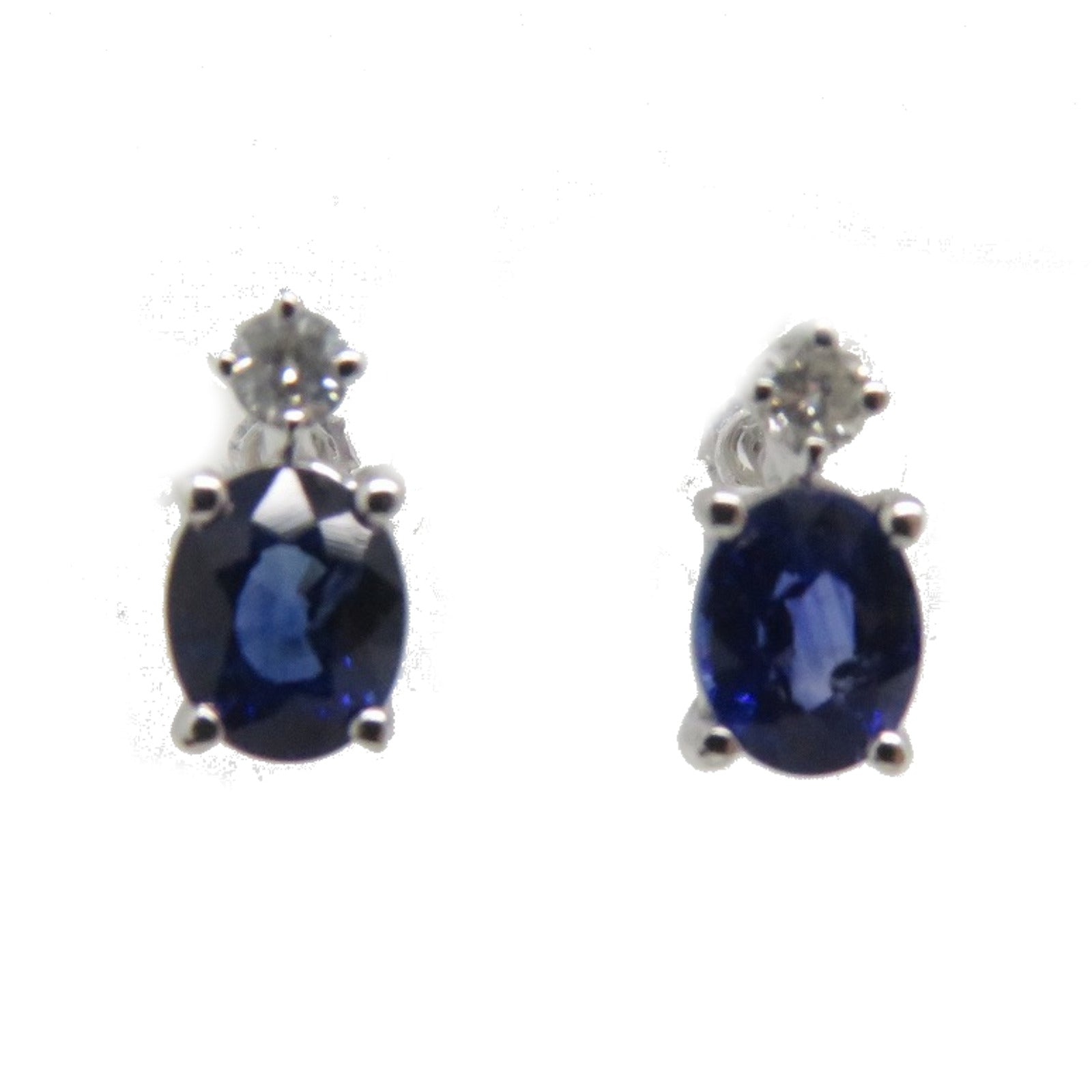 JEWELRY 18K白金Sapphire Earrings 0.760ct藍寶石/0.770ct鑽石耳環