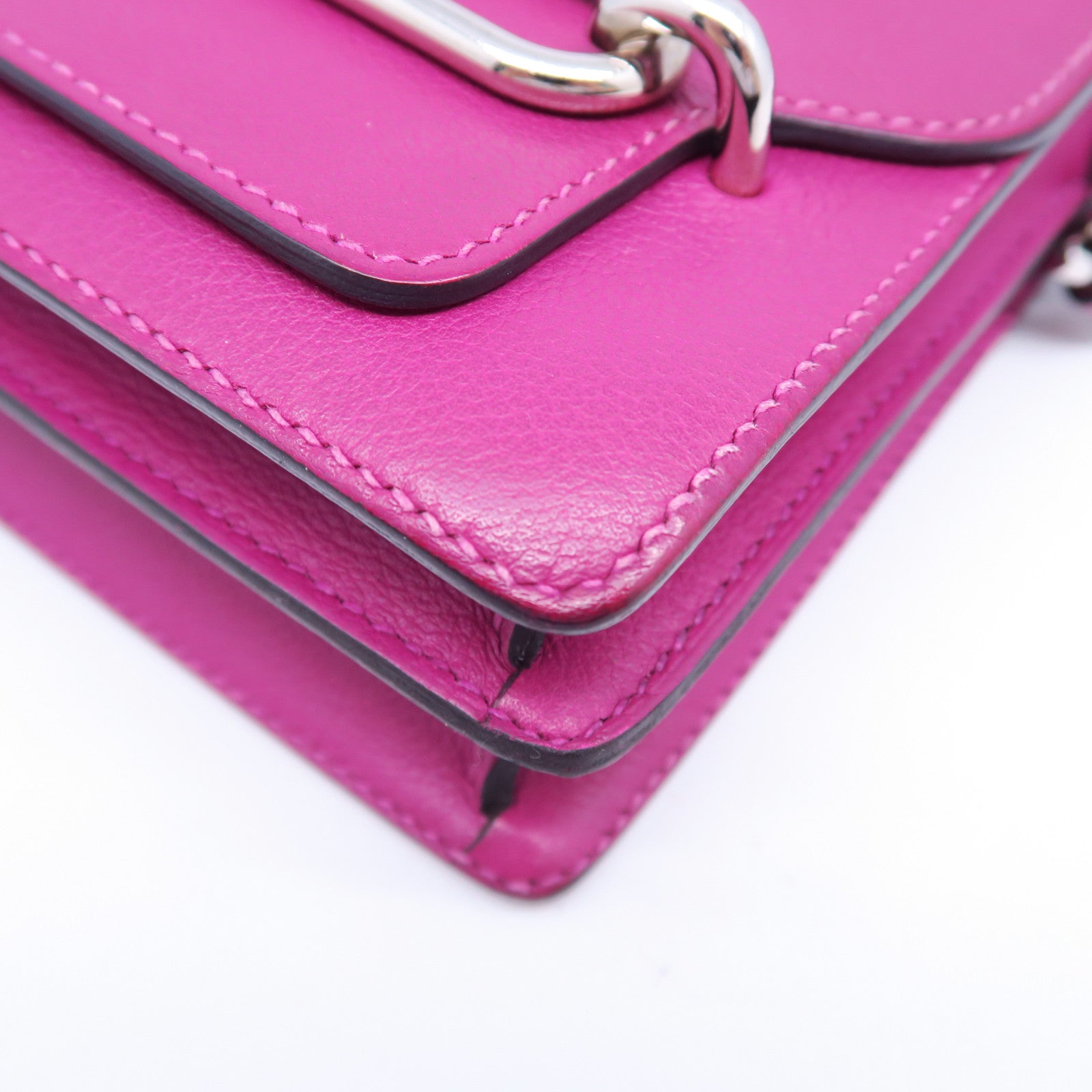 HERMES Evercolor皮革Mini Roulis銀扣肩背袋紫色