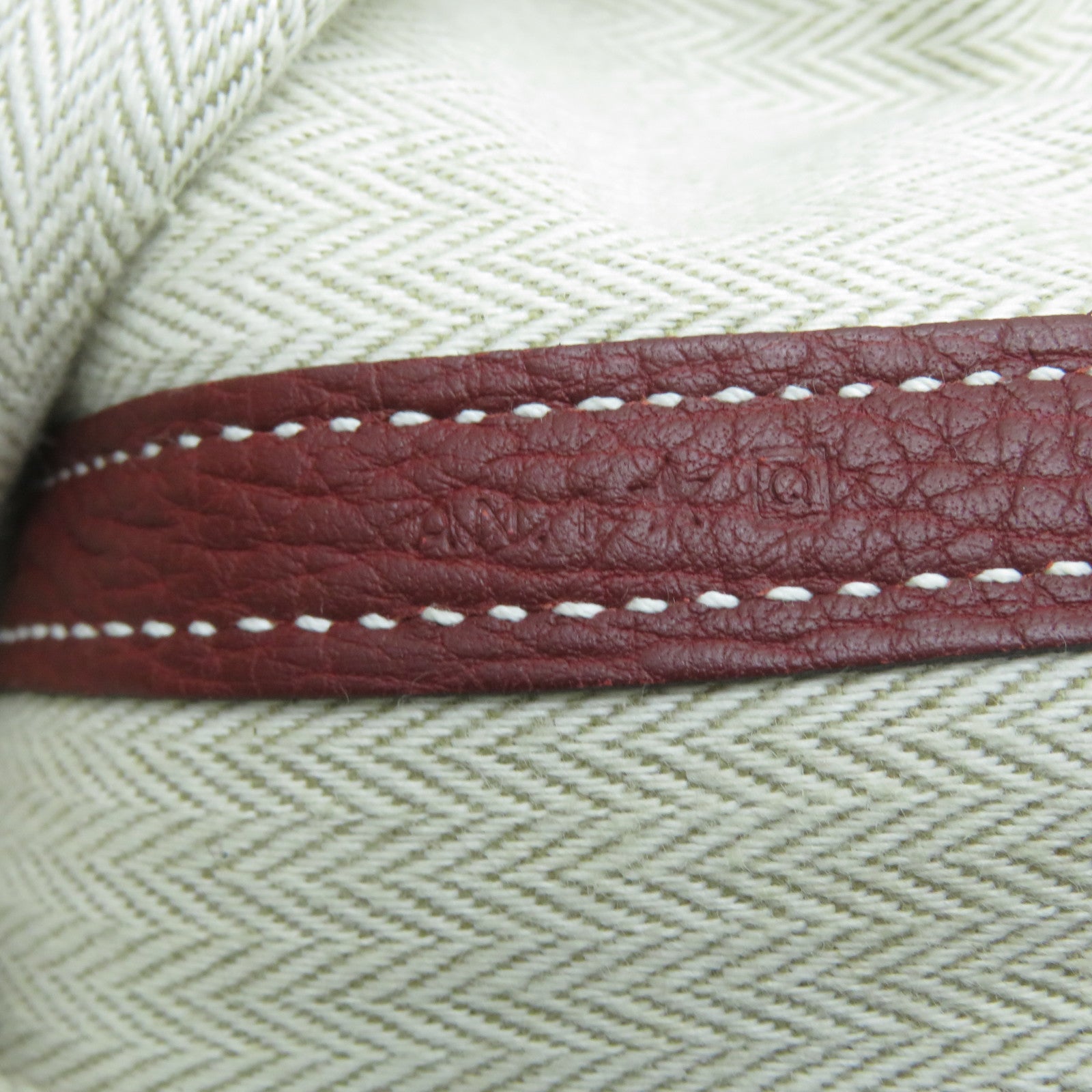 HERMES Togo皮革Garden Party GM銀扣手挽袋深紅色