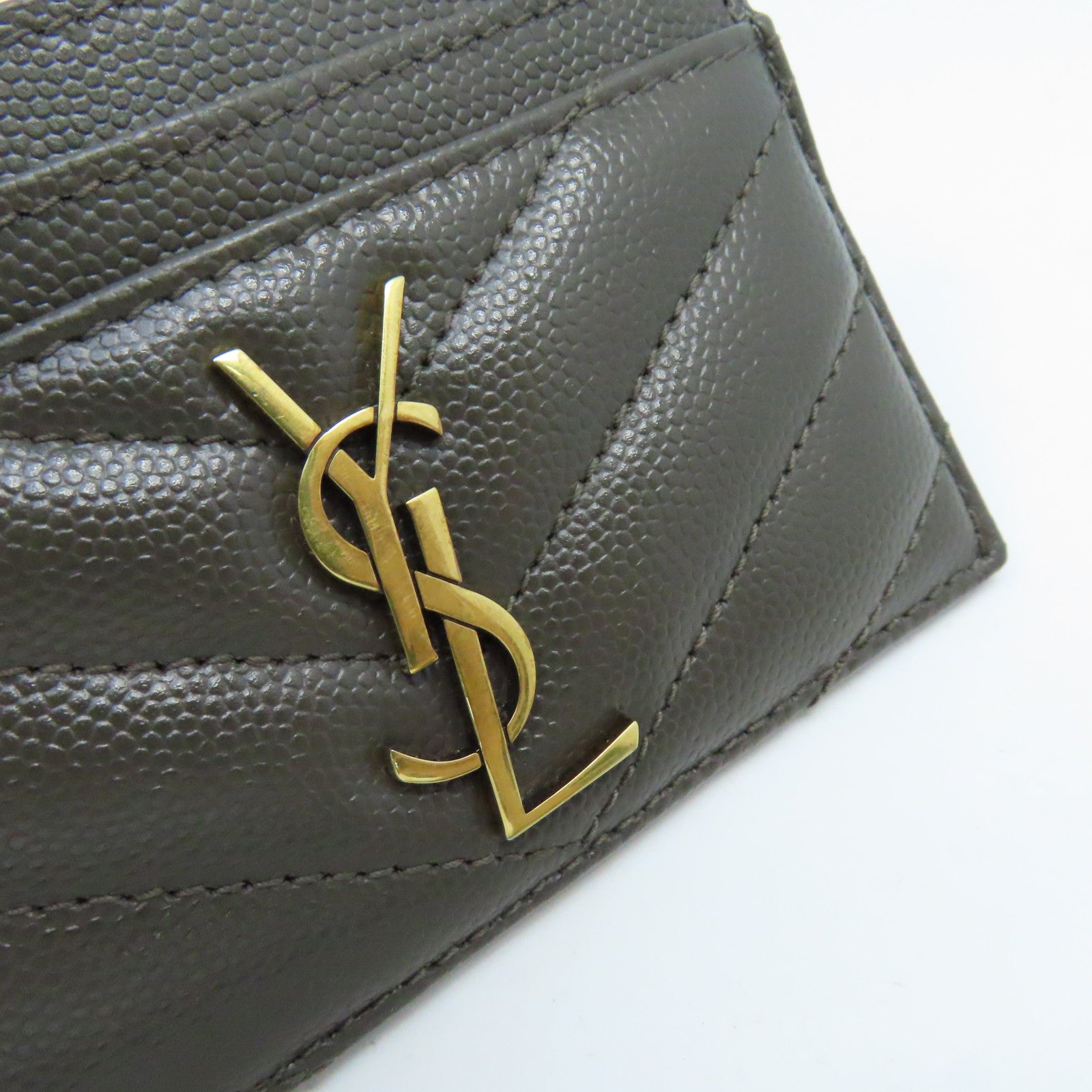 SAINT LAURENT 牛皮皮革Card Case卡片套碳灰色