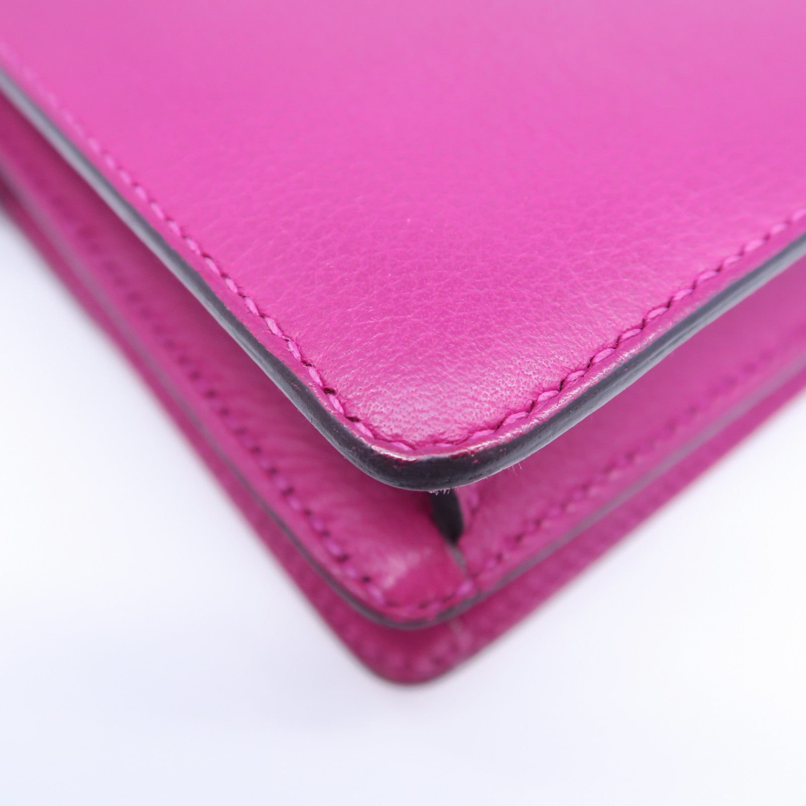 HERMES Evercolor皮革Mini Roulis銀扣肩背袋紫色