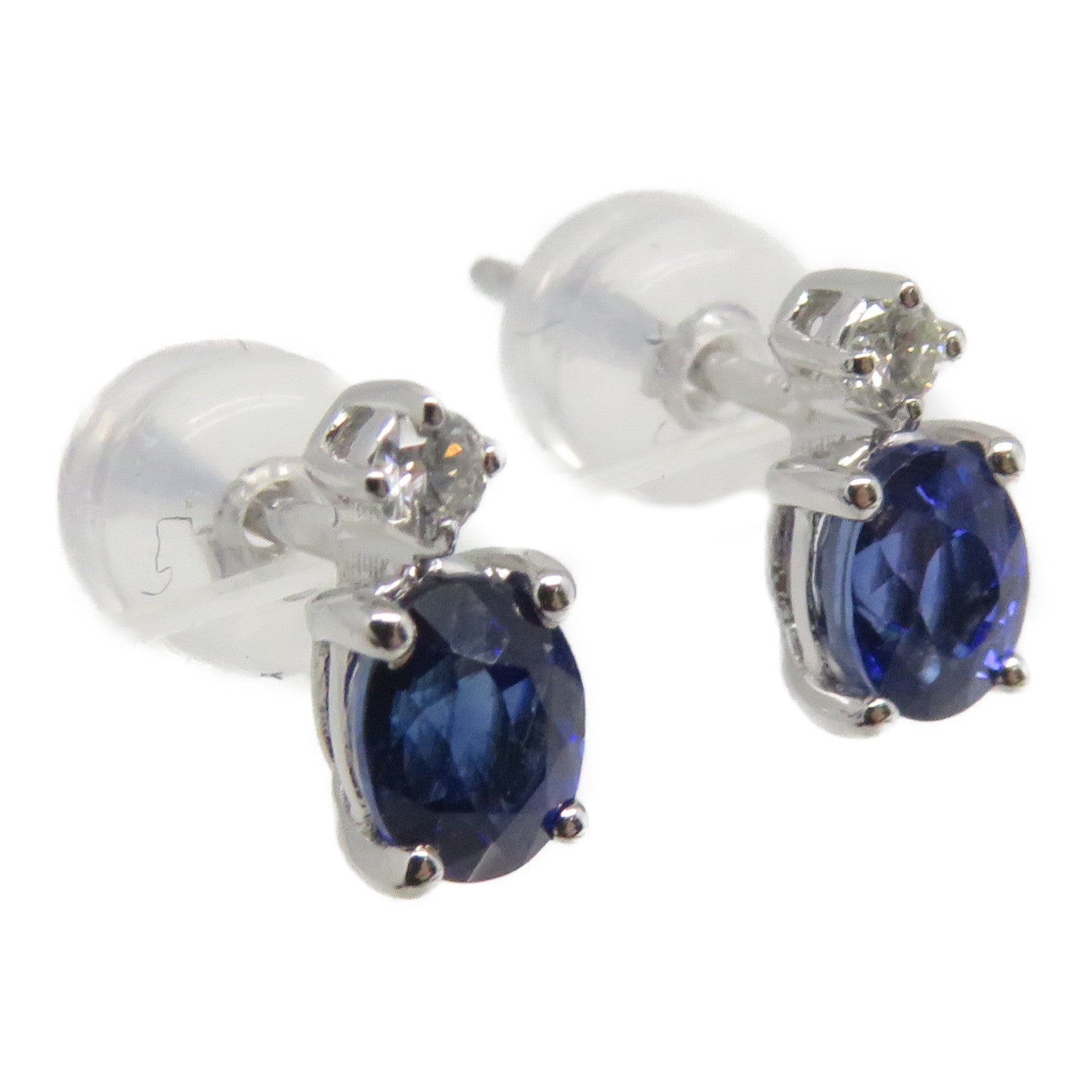 JEWELRY 18K白金Sapphire Earrings 0.760ct藍寶石/0.770ct鑽石耳環