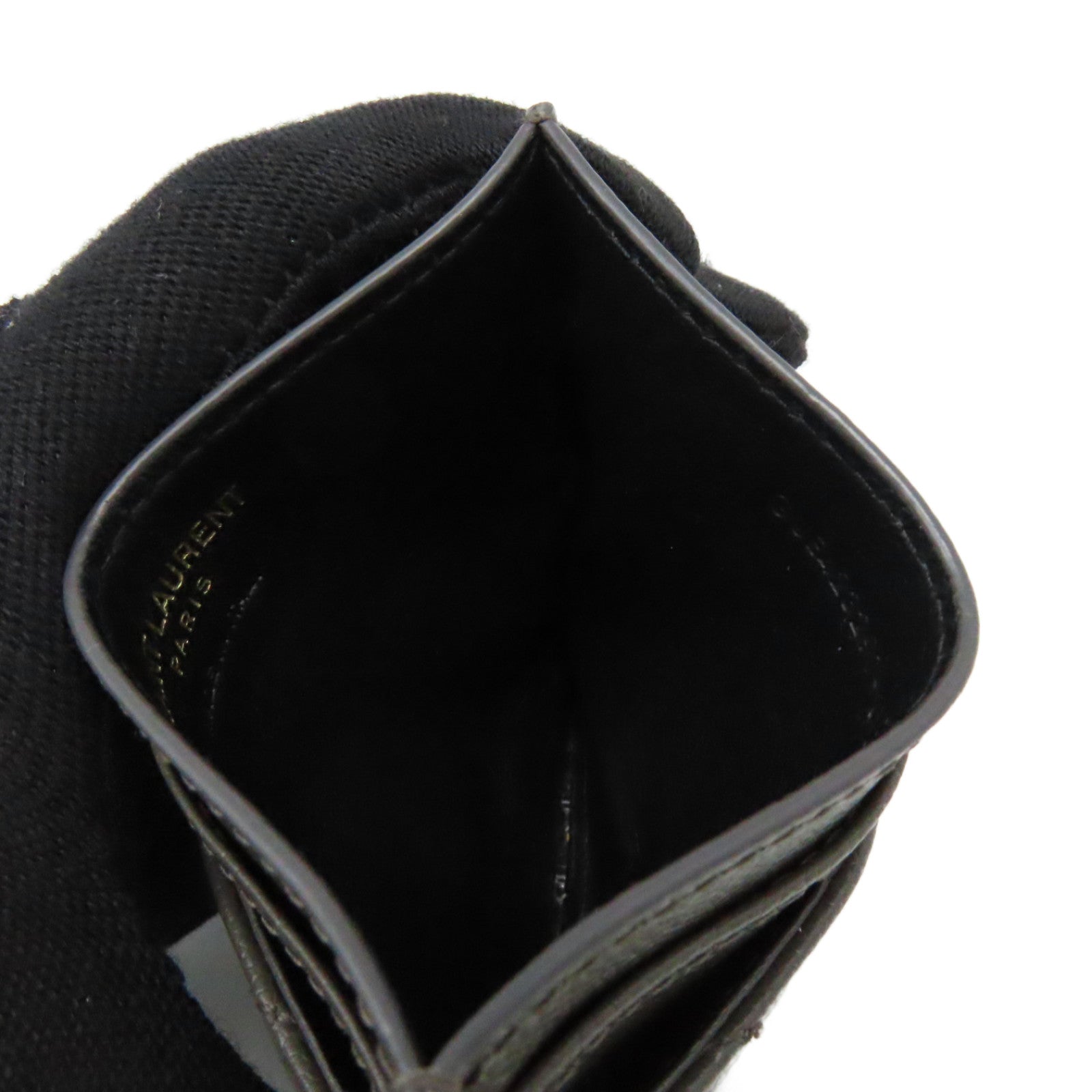 SAINT LAURENT 牛皮皮革Card Case卡片套碳灰色