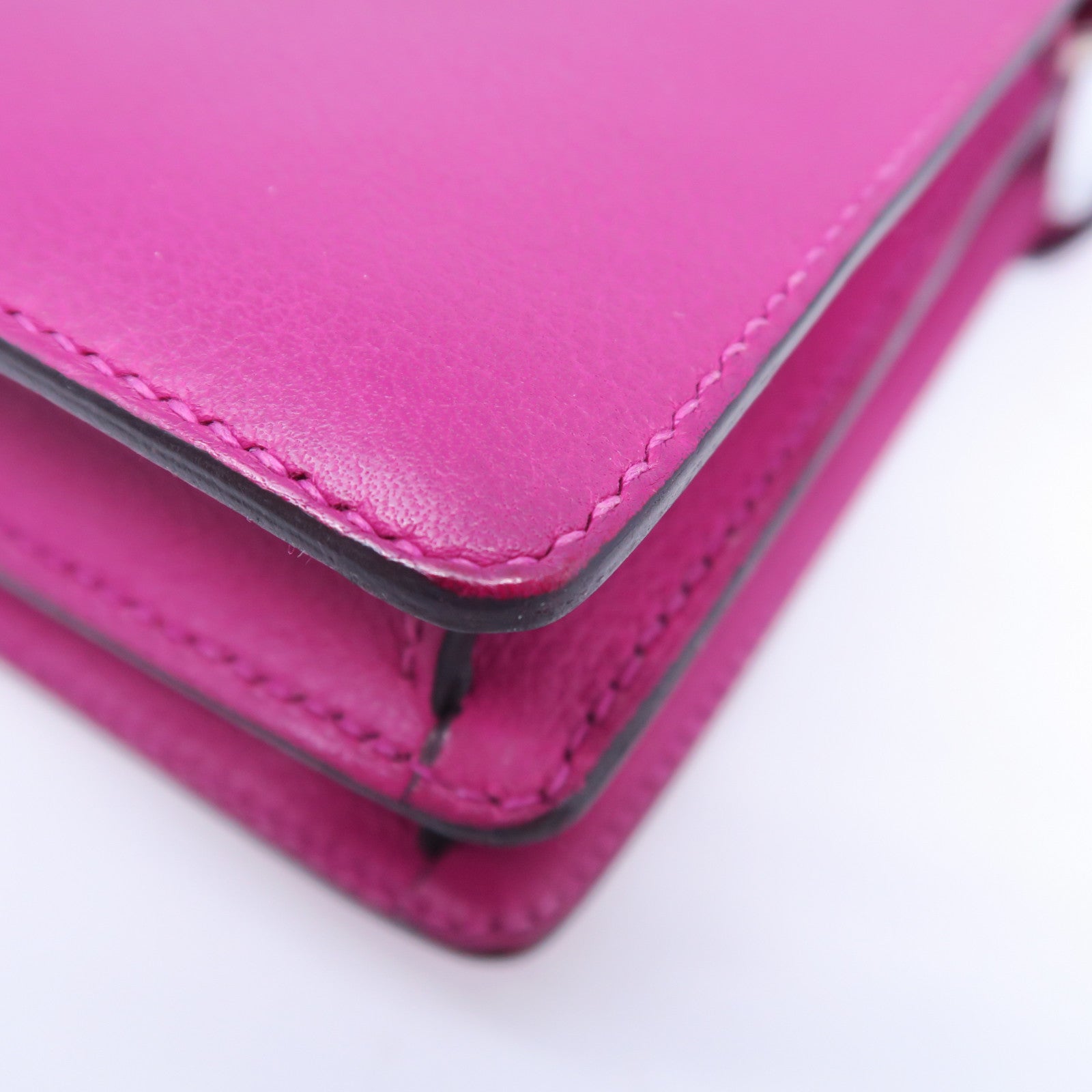 HERMES Evercolor皮革Mini Roulis銀扣肩背袋紫色