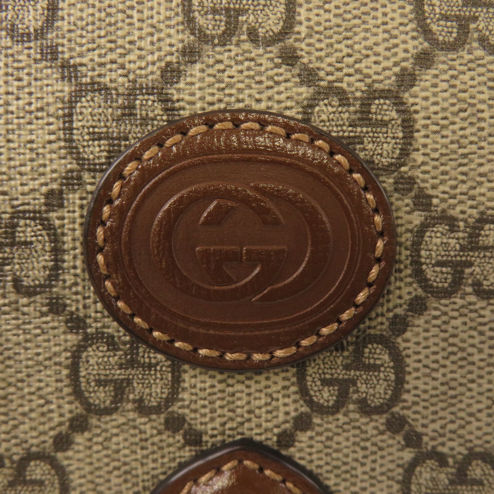 GUCCI 塗層帆布Shoulder Bag金扣肩背袋啡色